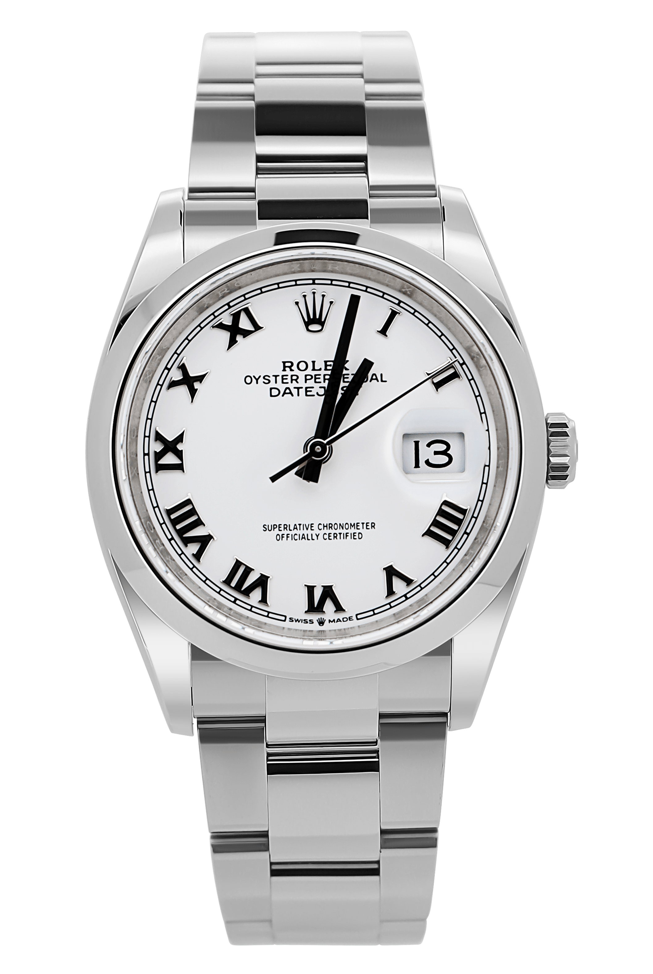 Rolex Datejust 36 Weiß Römisches Zifferblatt - LC100 - 126200 - Fullset - Oysterband