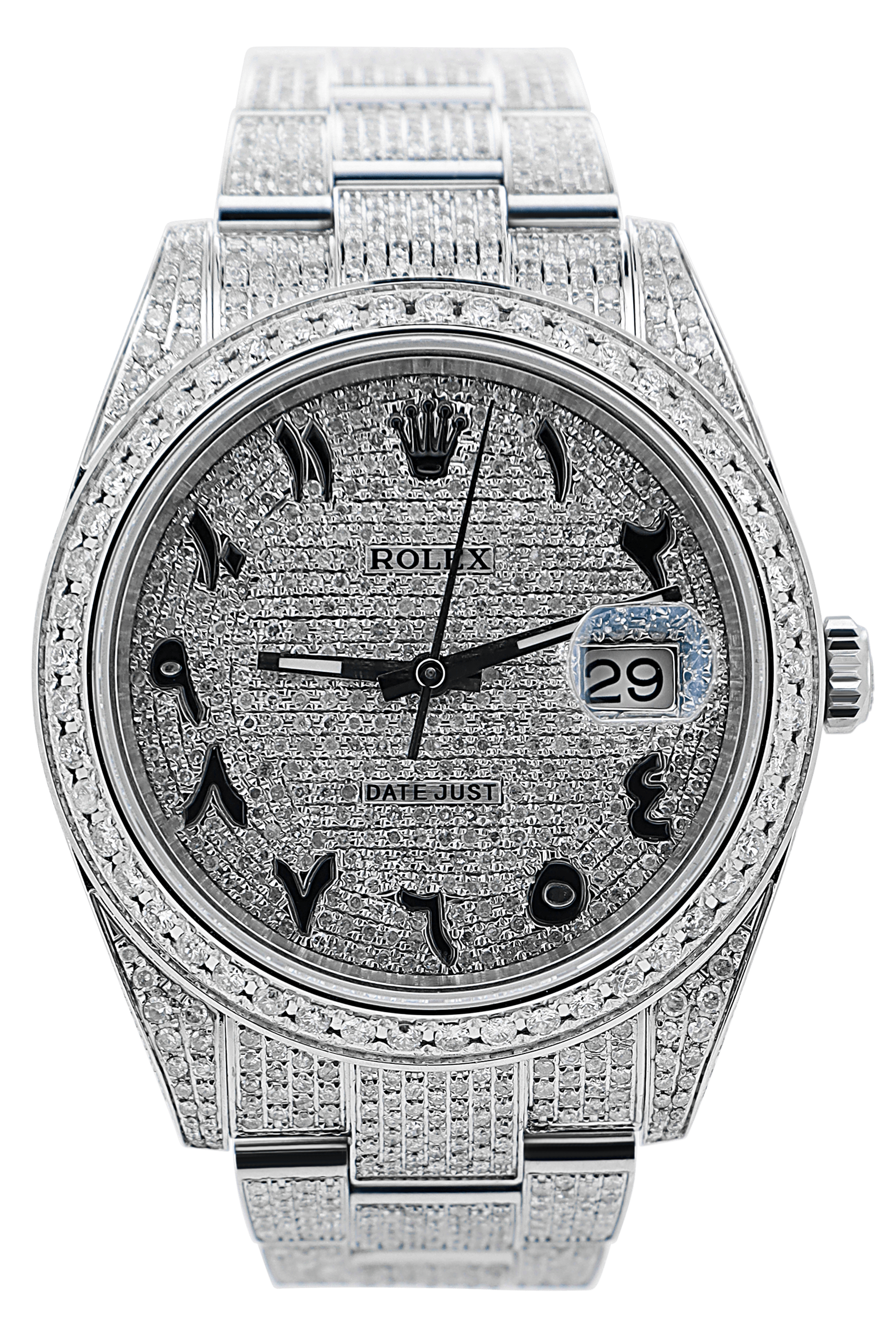 Rolex Datejust 41 Arabic Iced Out - 2024 - Neuwertig - Fullset - Oysterband