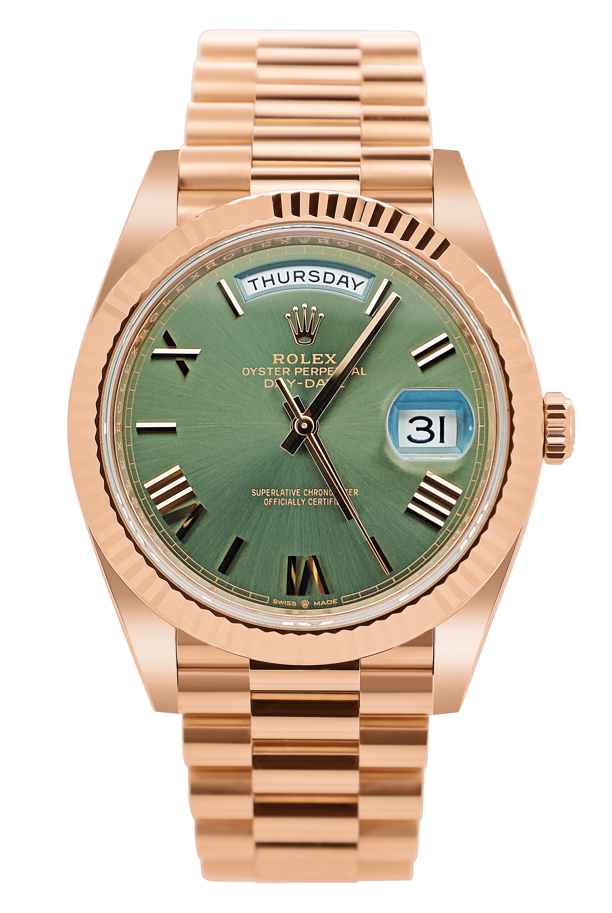 Rolex Day Date Olivé Rosegold - 2023 - Fullset - 228235