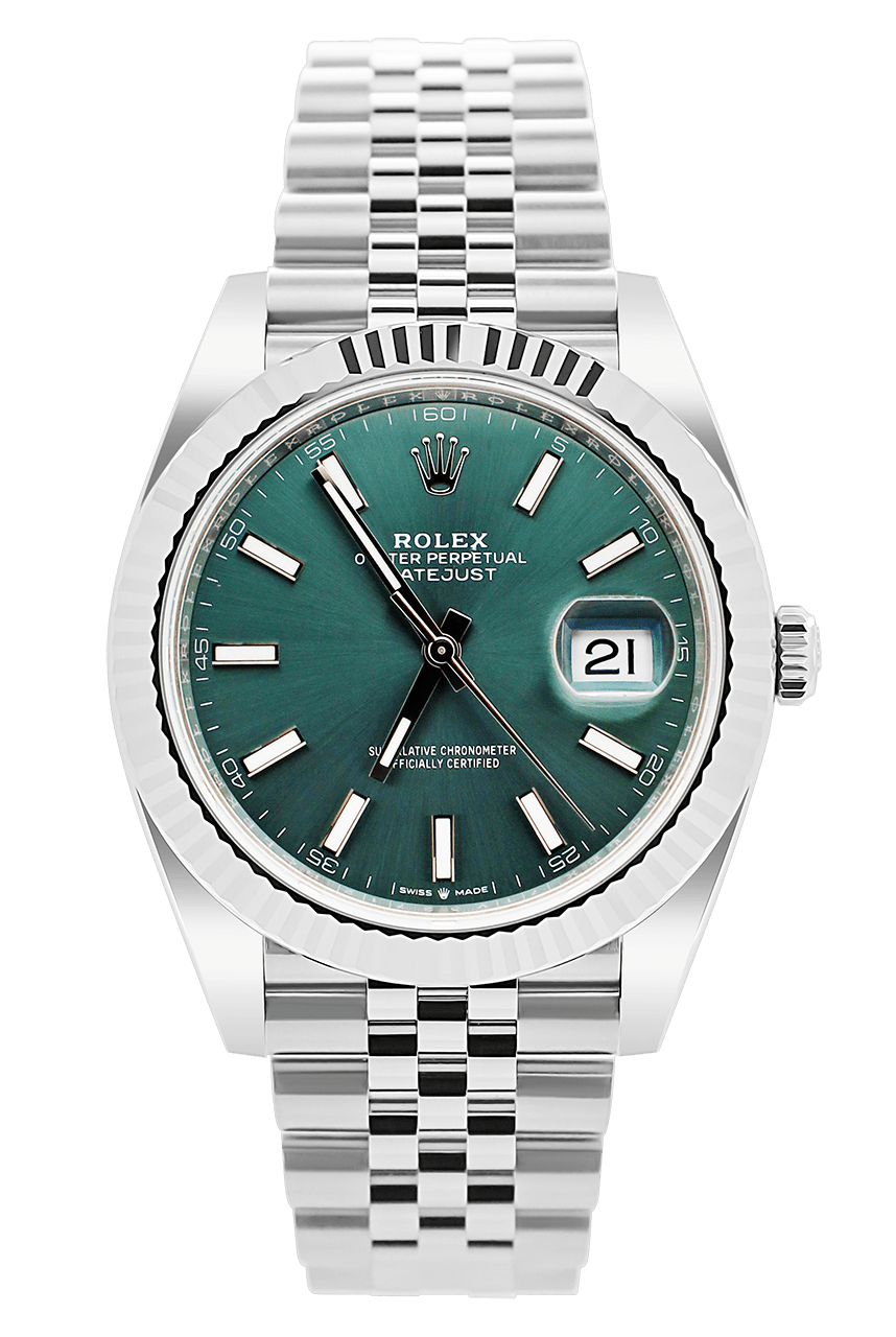 Rolex Datejust 41 Grün - 2025 - Jubilee - Fullset - Stahl - 126334