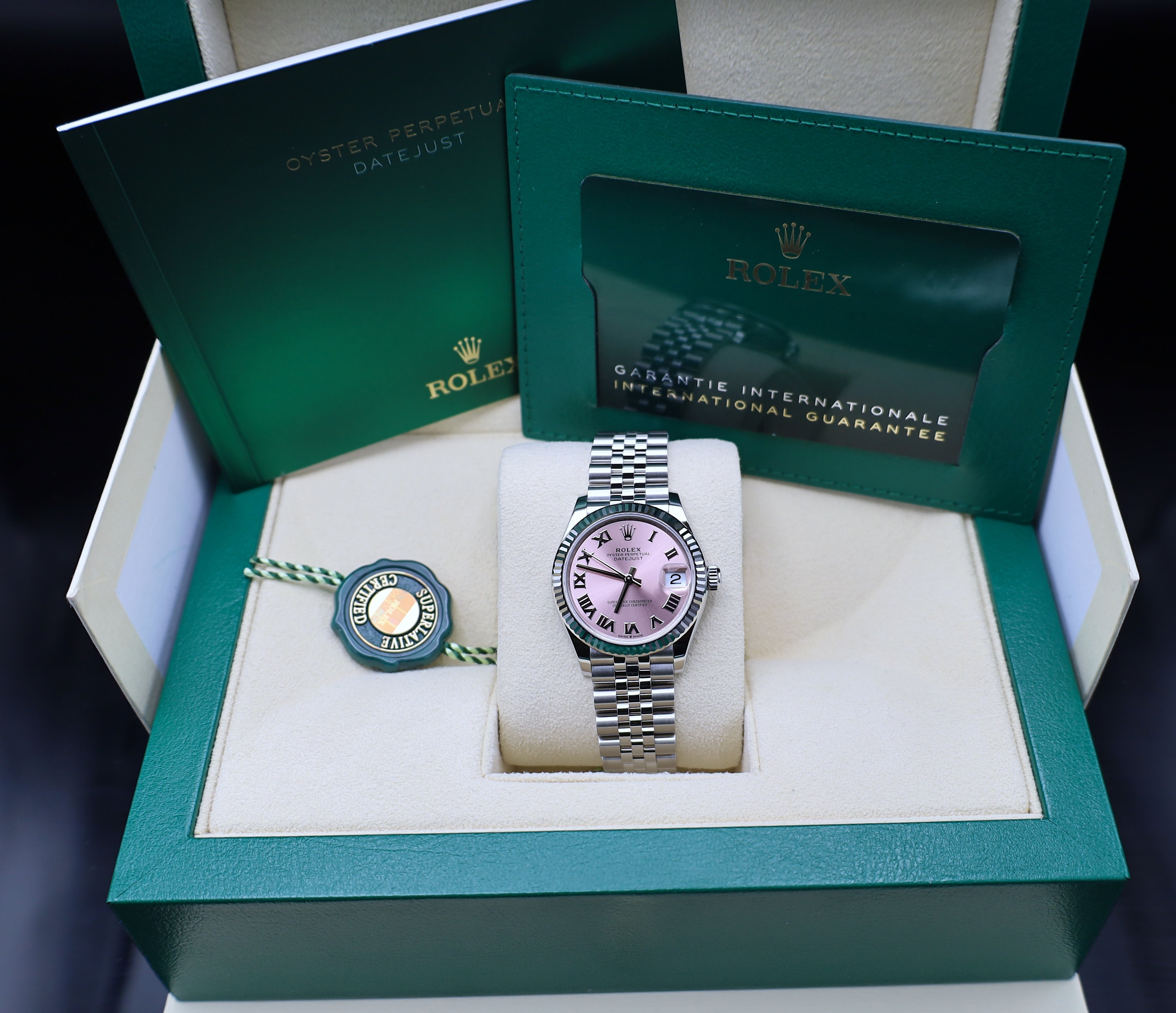 Rolex Datejust 31 Pinkes Zifferblatt - 2024 - LC100 - Neuwertig - Fullset - Jubilee