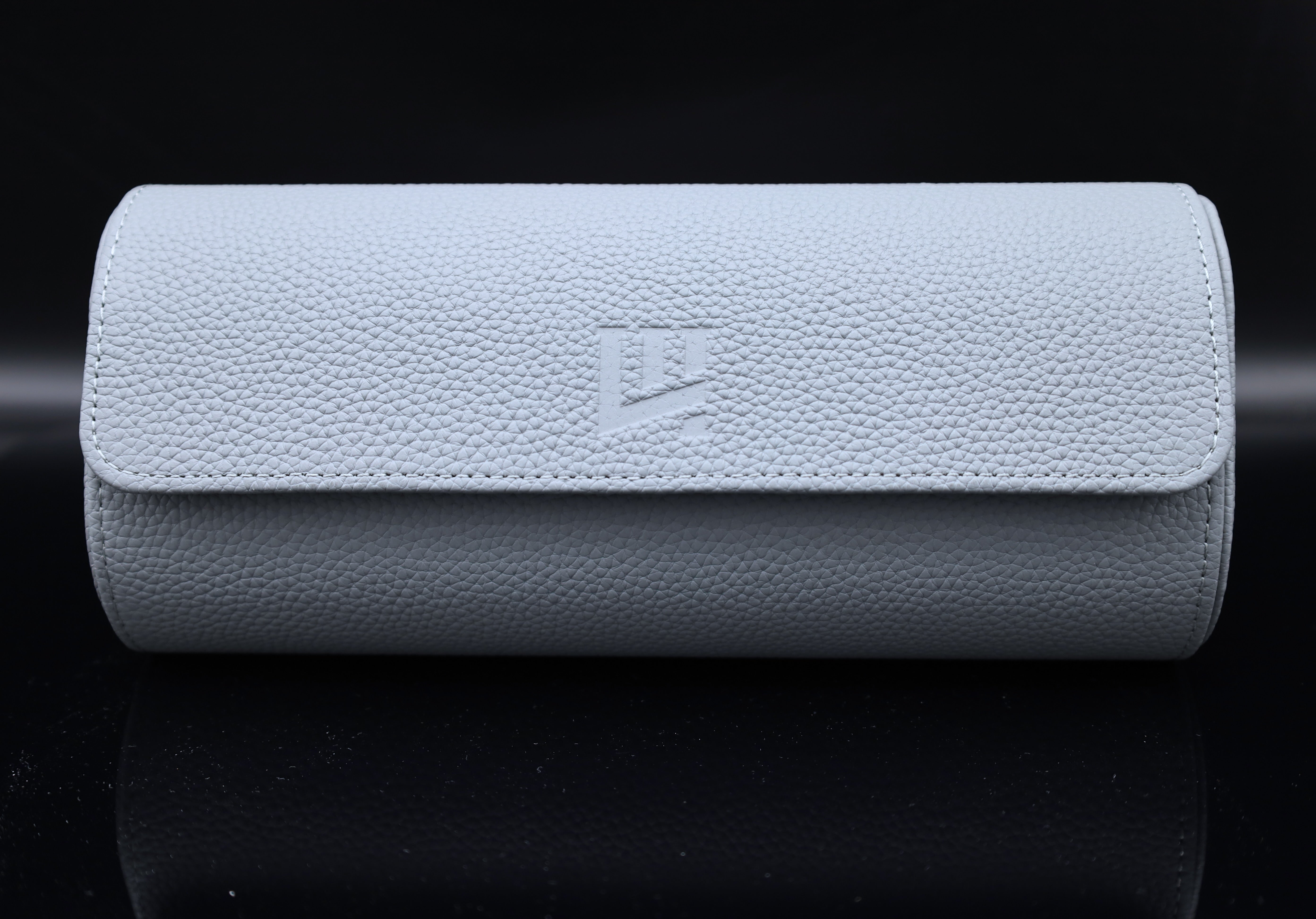 Luxuriöses Uhrenetui aus Echtleder - 3 Uhren - Grau - Uhrenrolle