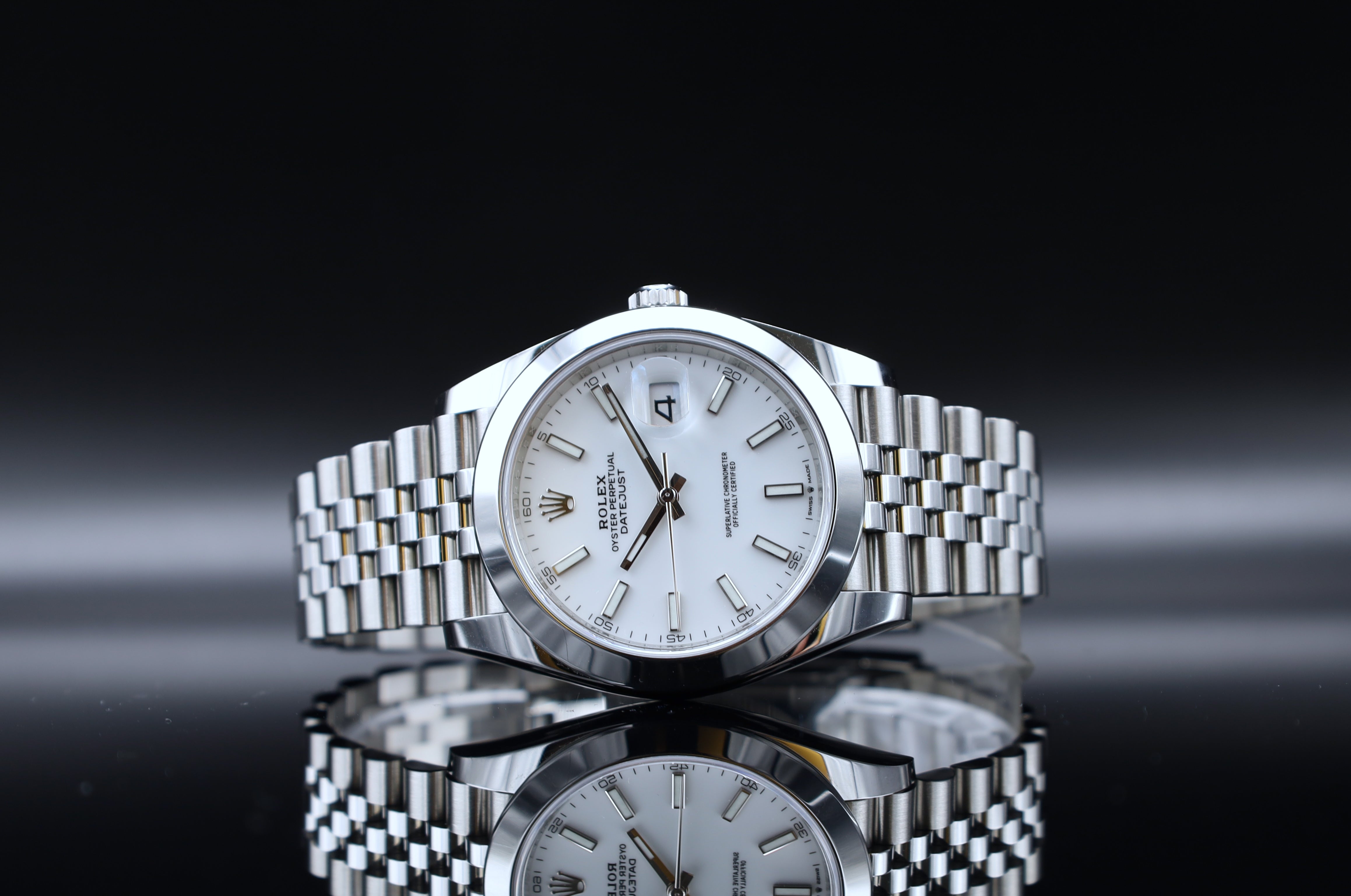 Rolex Datejust 41 Weißes Zifferblatt - LC100 - 2022 - Jubileeband - Fullset