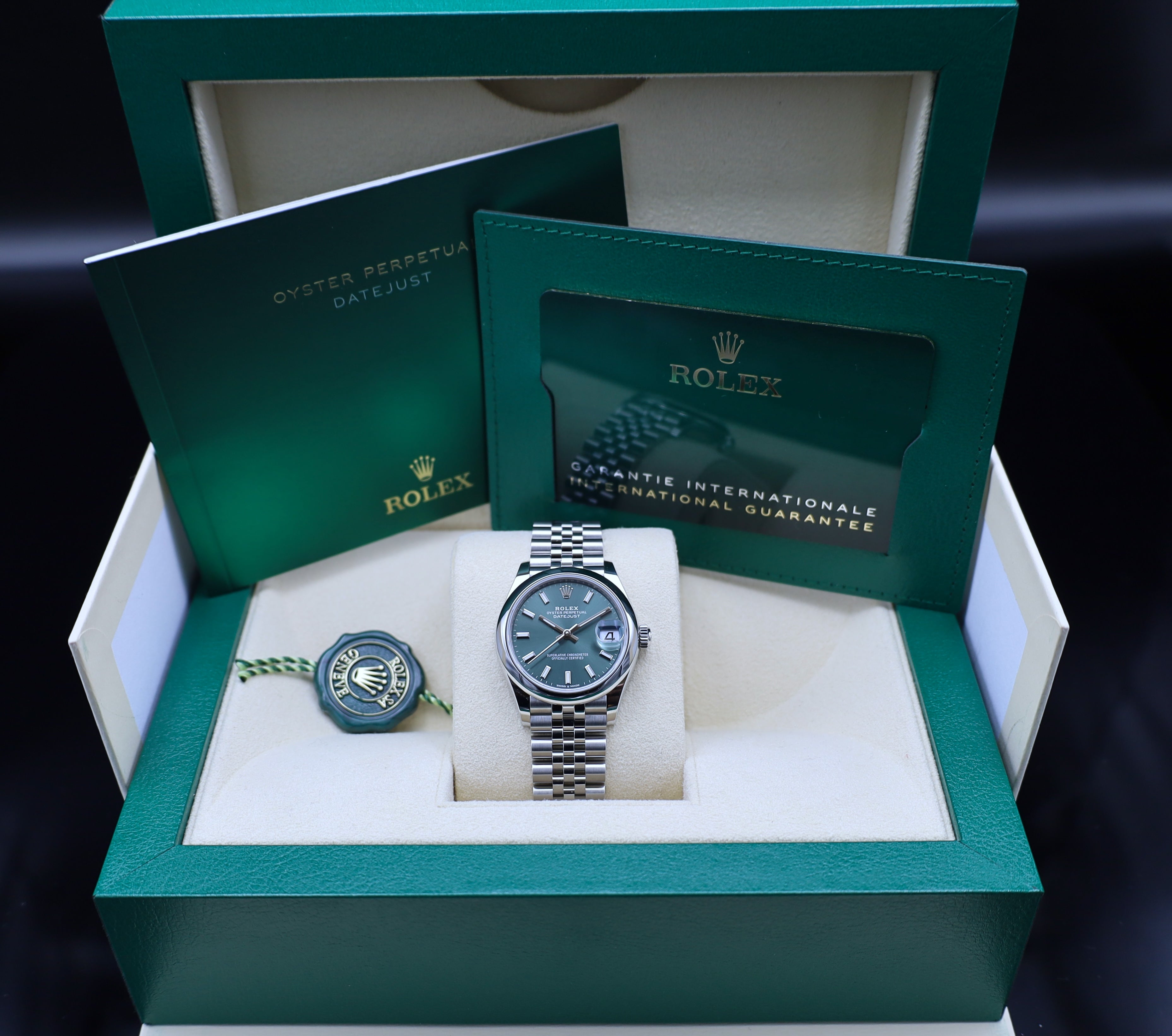 Rolex Datejust 31 Grün Jubileeband - 11/2024 - Fullset - 278240