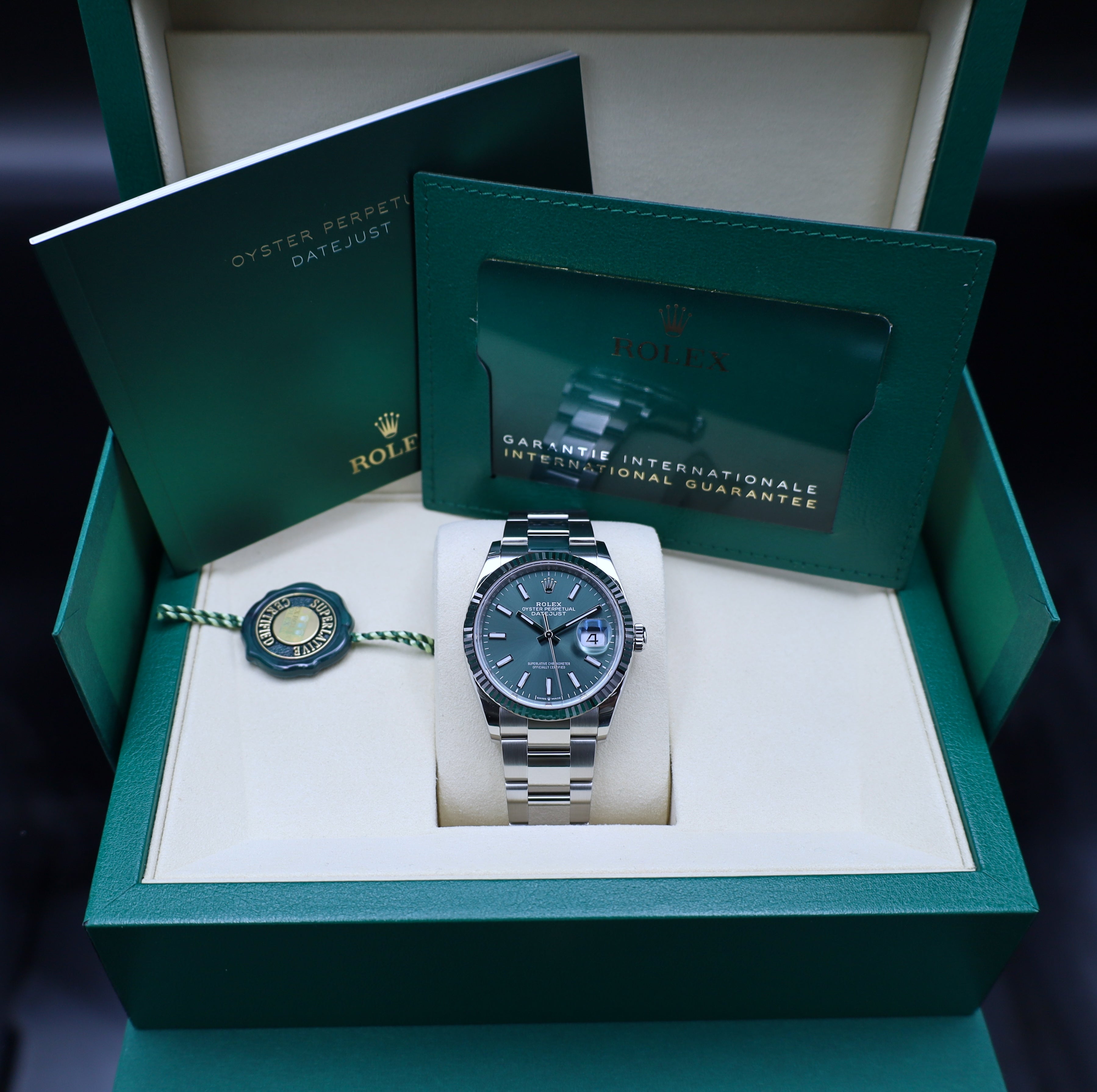 Rolex Datejust 36 Grün Oysterband - LC100 - 2025 - 126234 - Fullset