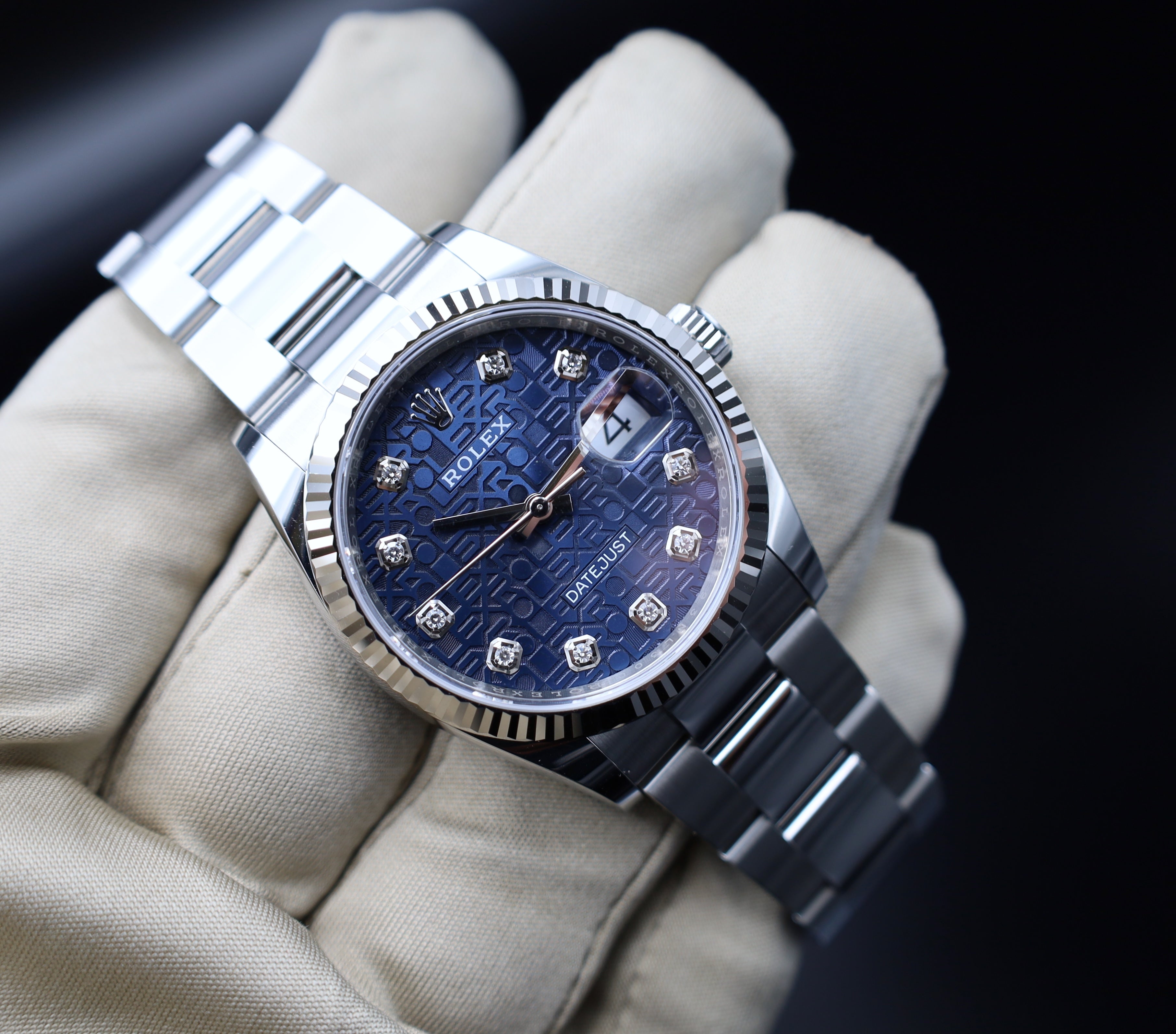 Rolex Datejust 36 Blau Diamant Jubiläum "Rolex" Zifferblatt - 2020 - Oyster - 126234