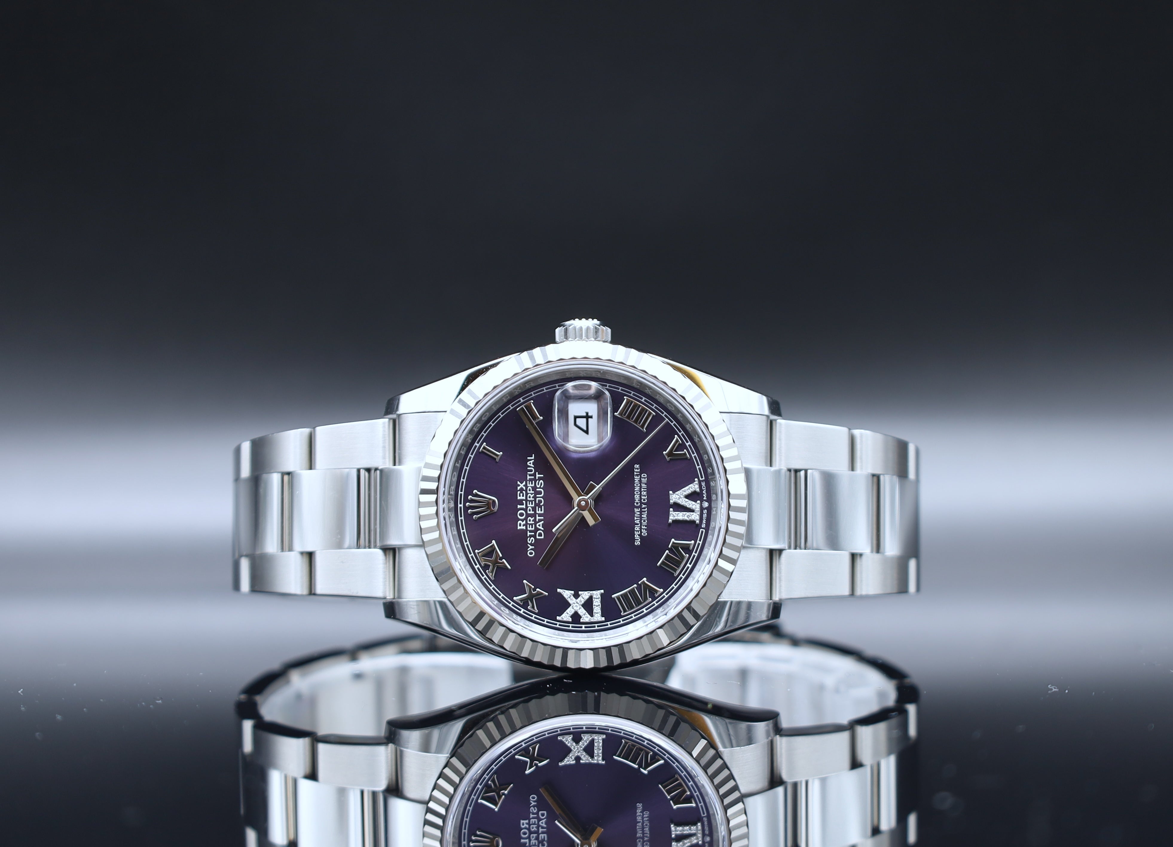 Rolex Datejust 36 - Lila Römisch Diamant- - Fullset - 2025 - 126234