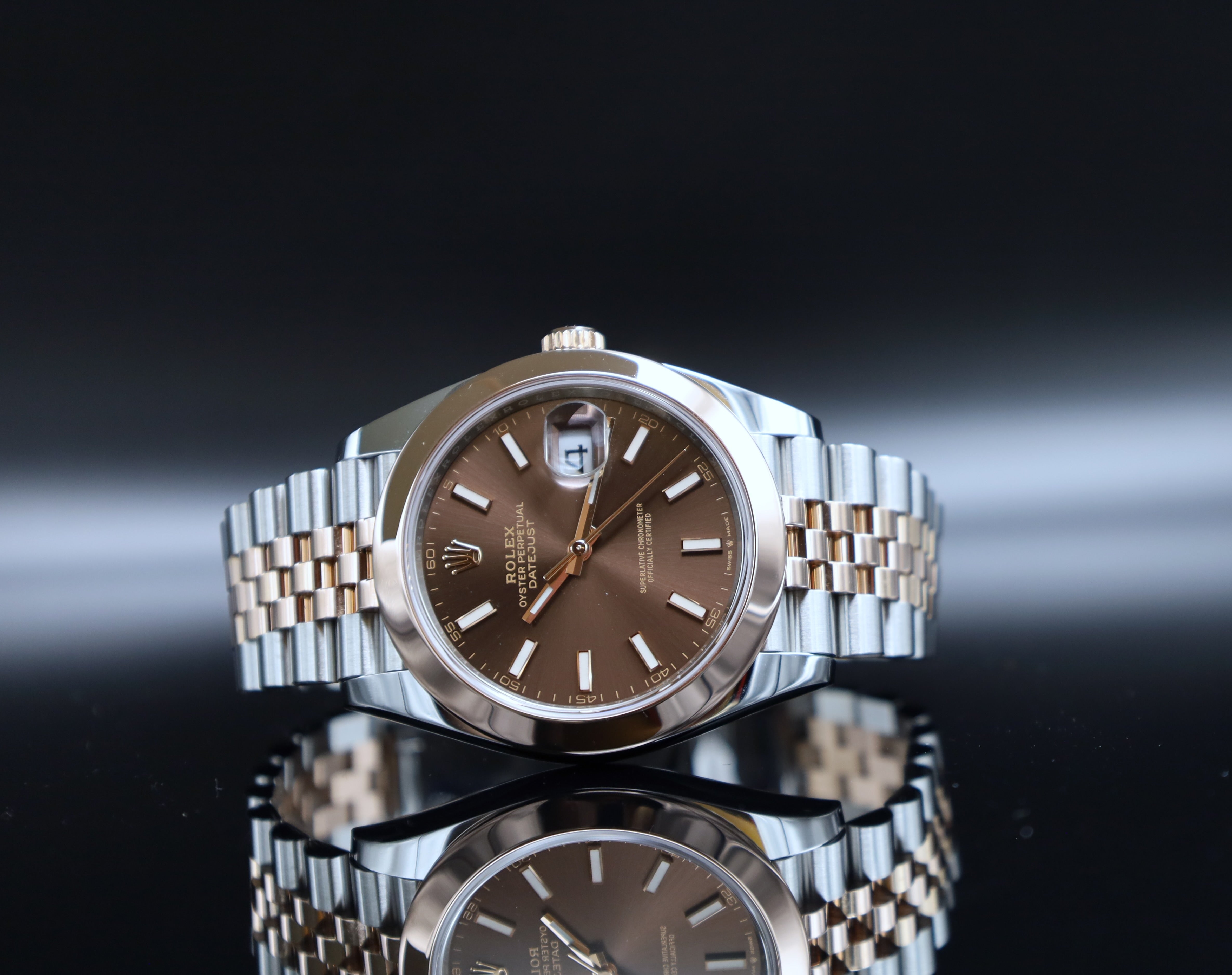 Rolex Datejust 41 Chocolate - Fullset - Jubilee - 126301 - Stahl/Rosé