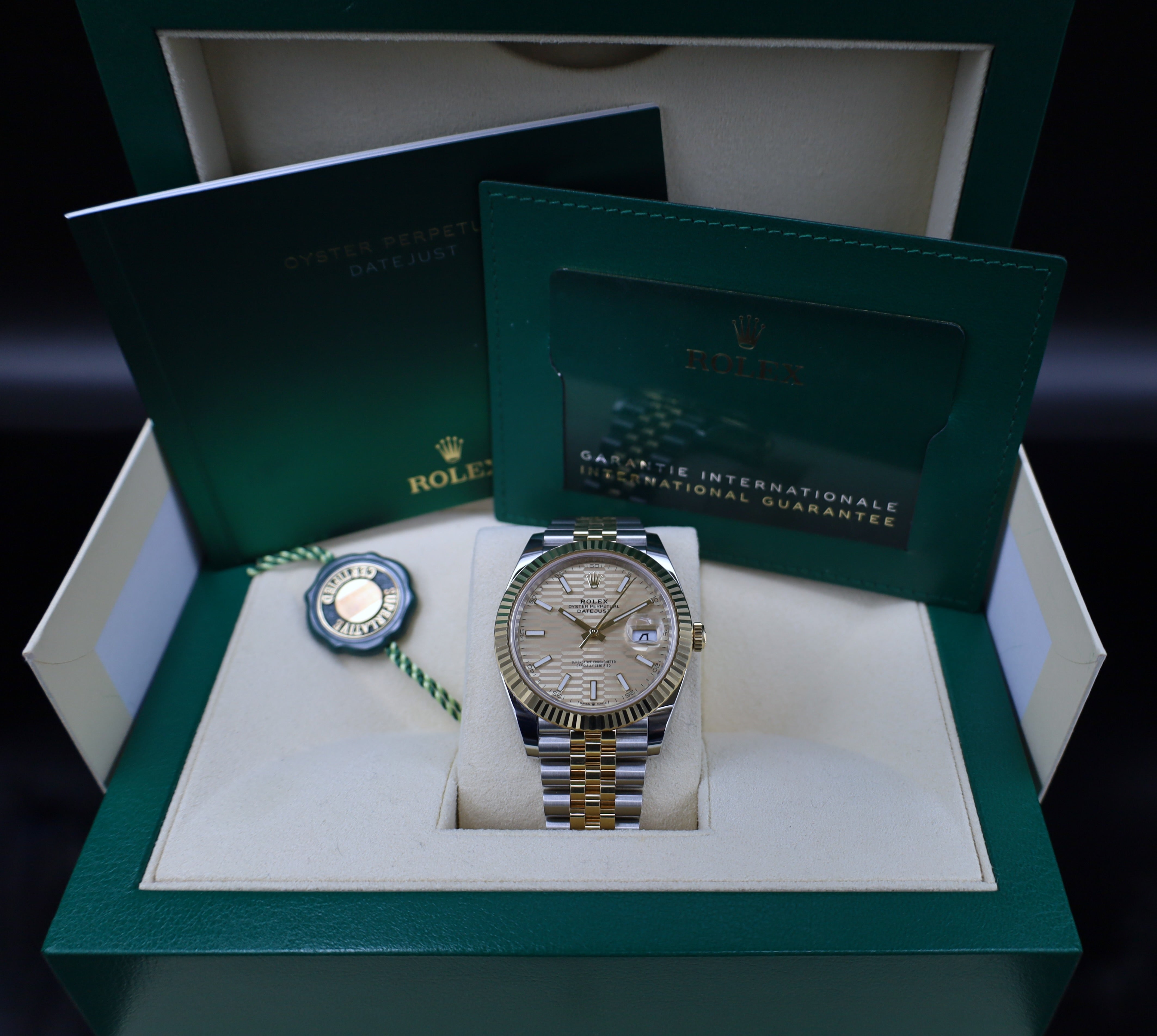 Rolex Datejust 41 Champagner Motif - 126333 - Jubileeband- Stahl/Gold - 2023 - Fullset