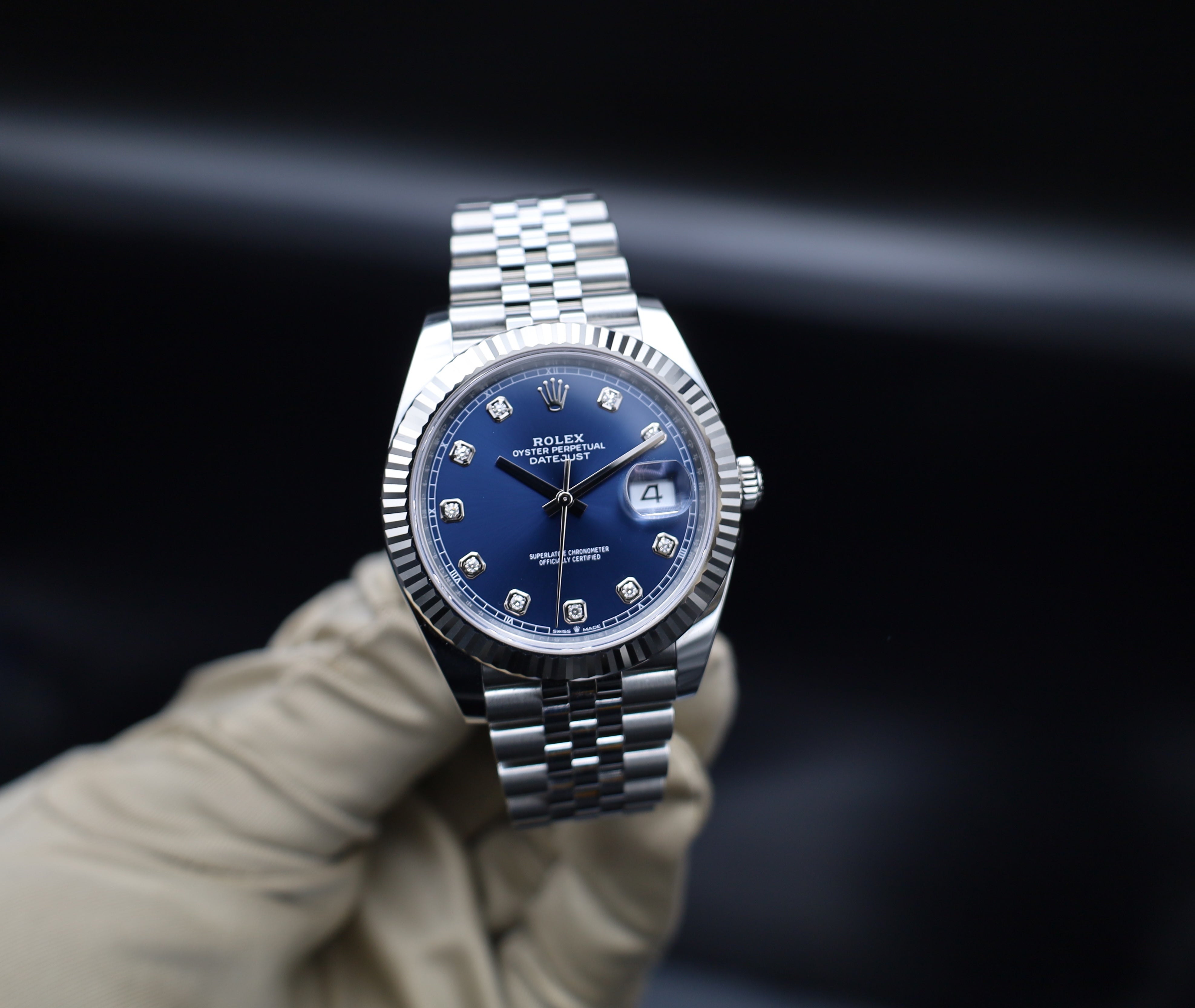 Rolex Datejust 41 Blau Diamant - LC100- 2024 - Fullset - Jubileeband - 126334
