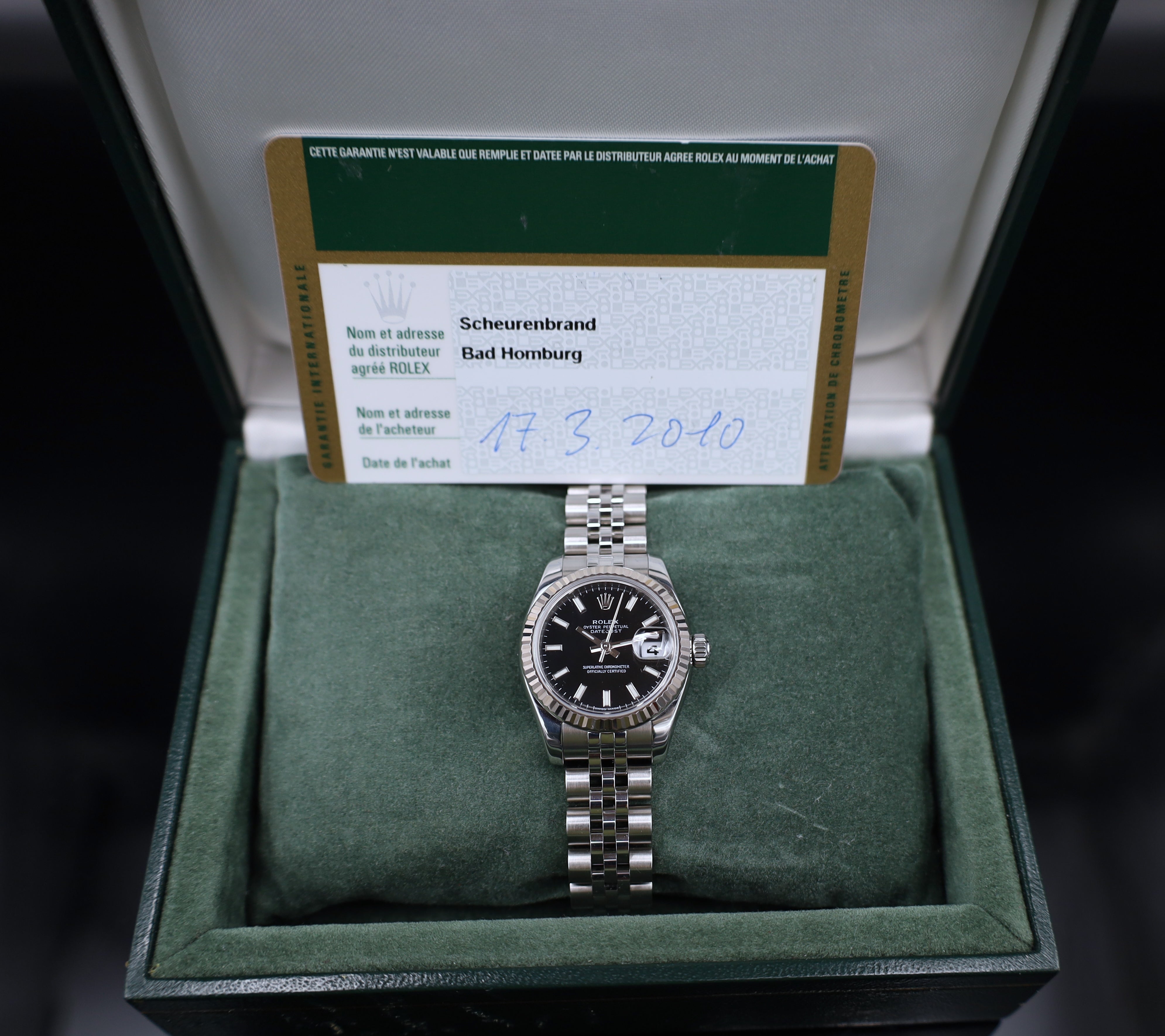 Rolex Lady-Datejust 26 Jubilee Schwarzes Blatt - LC100 - Full Set - 179174