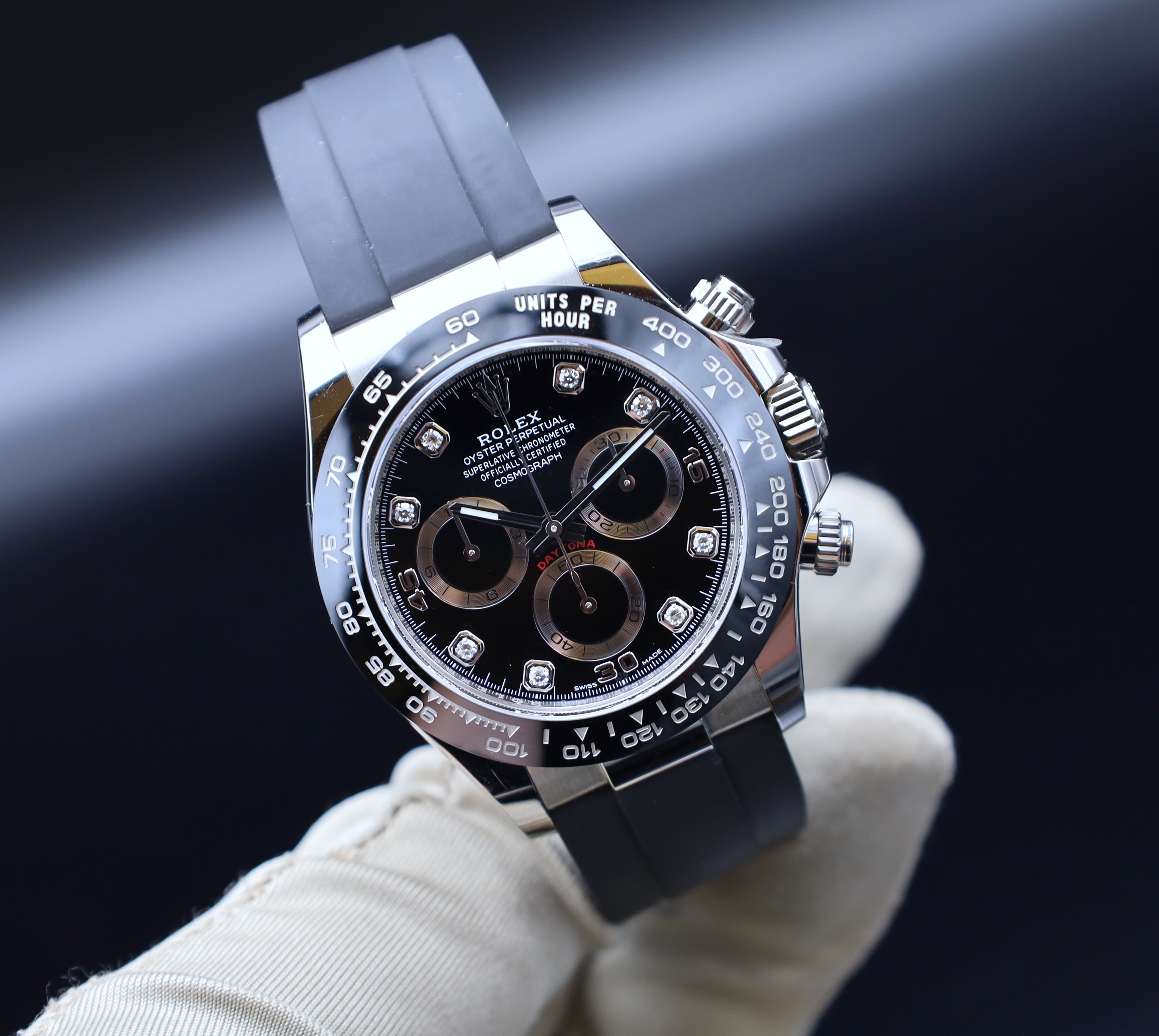 Rolex Daytona Oysterflex Weißgold Diamant Zifferblatt - 2023 - 116519LN - Fullset