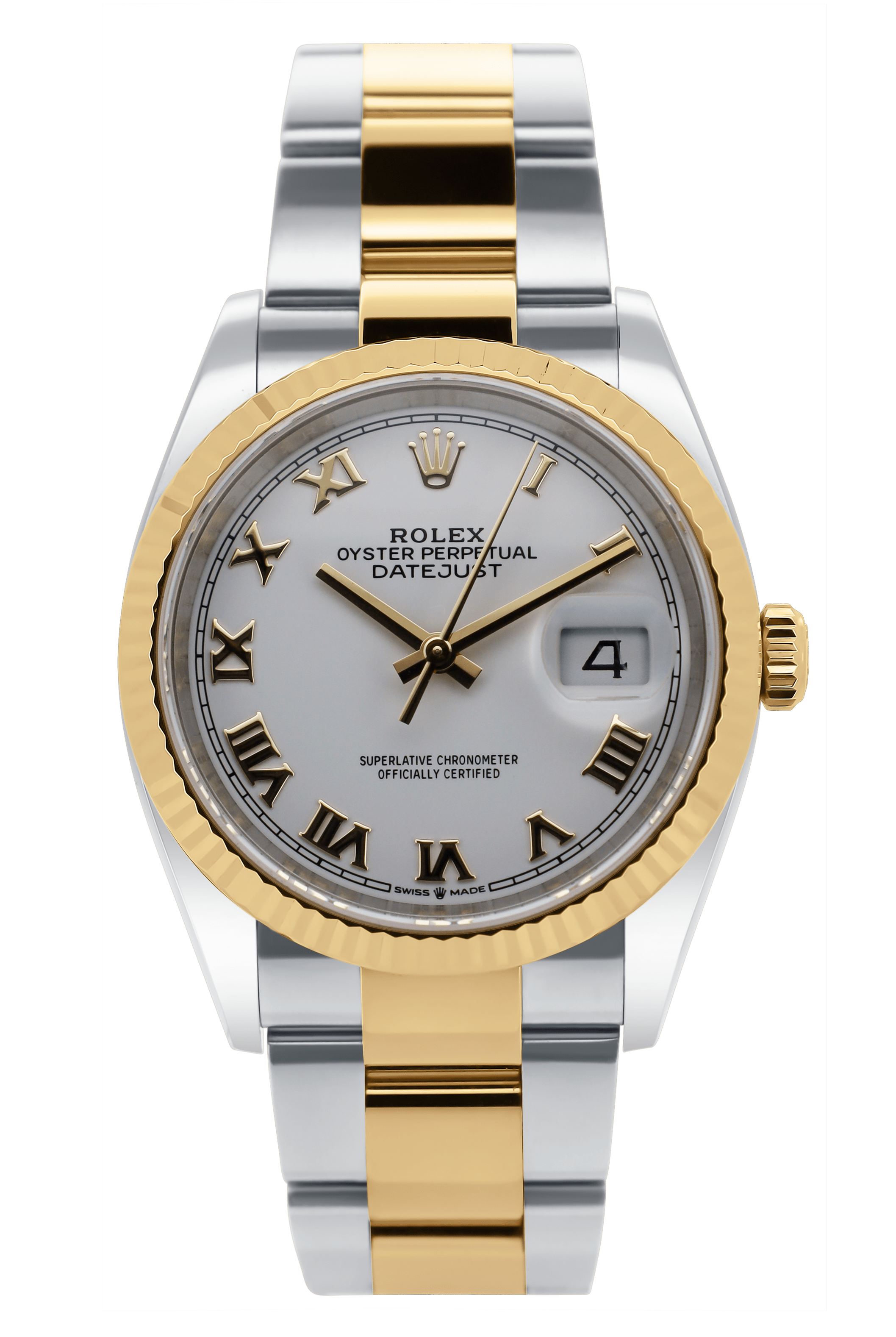 Rolex Datejust 36 weiß römisches Zifferblatt - LC100 - Fullset - 12/2019 - 126233