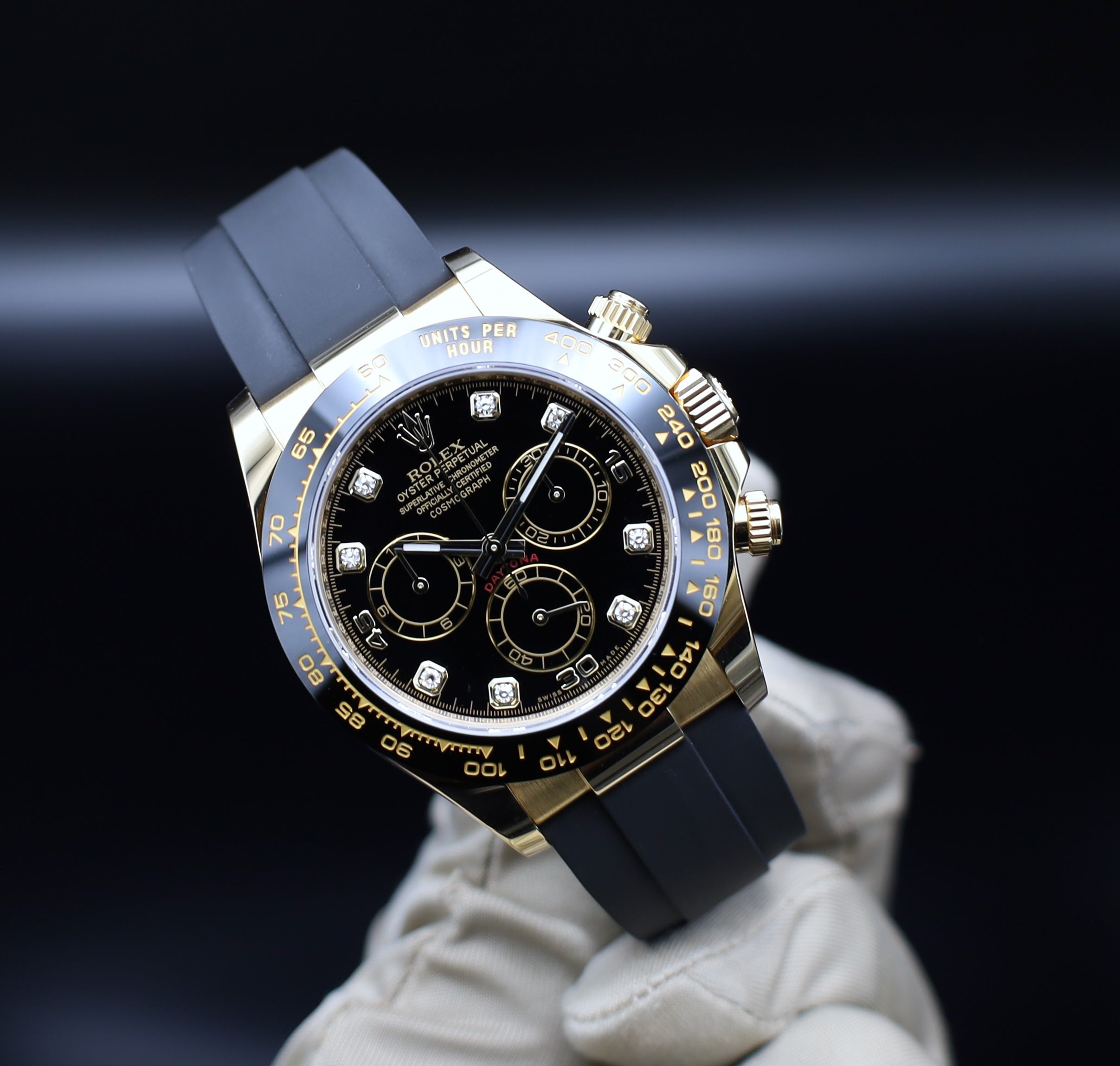 Rolex Daytona Oysterflex Gelbgold Diamant Zifferblatt - 2018 - 116518LN - Fullset