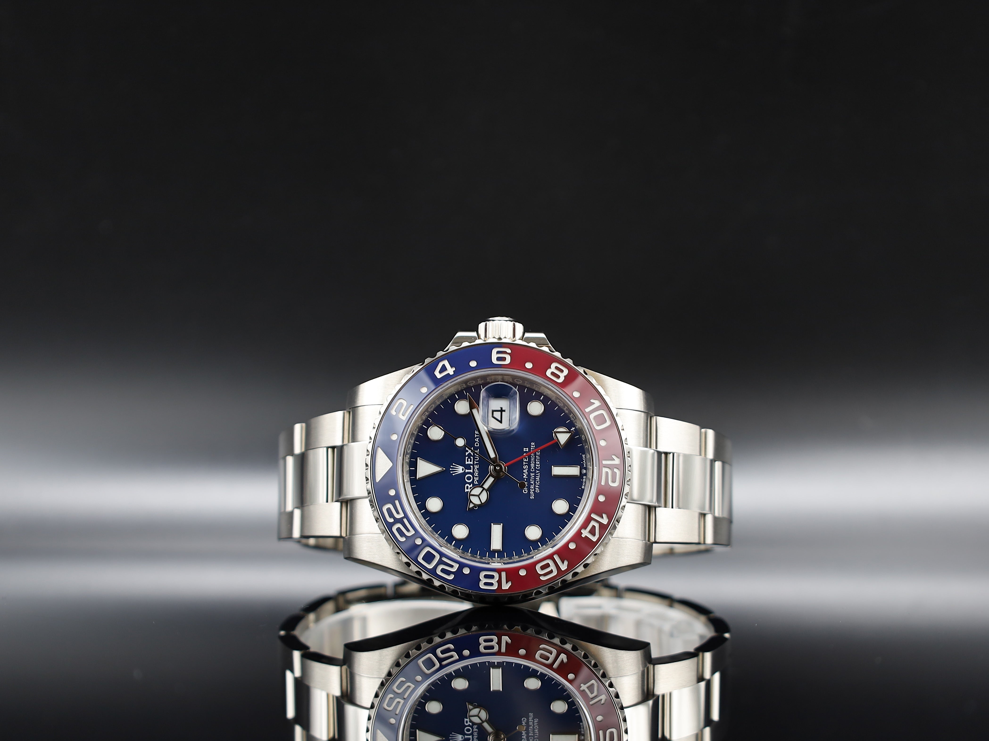 Rolex GMT Master II "Pepsi" - 2019 - Weißgold - Fullset - Oysterband - 126719BLRO