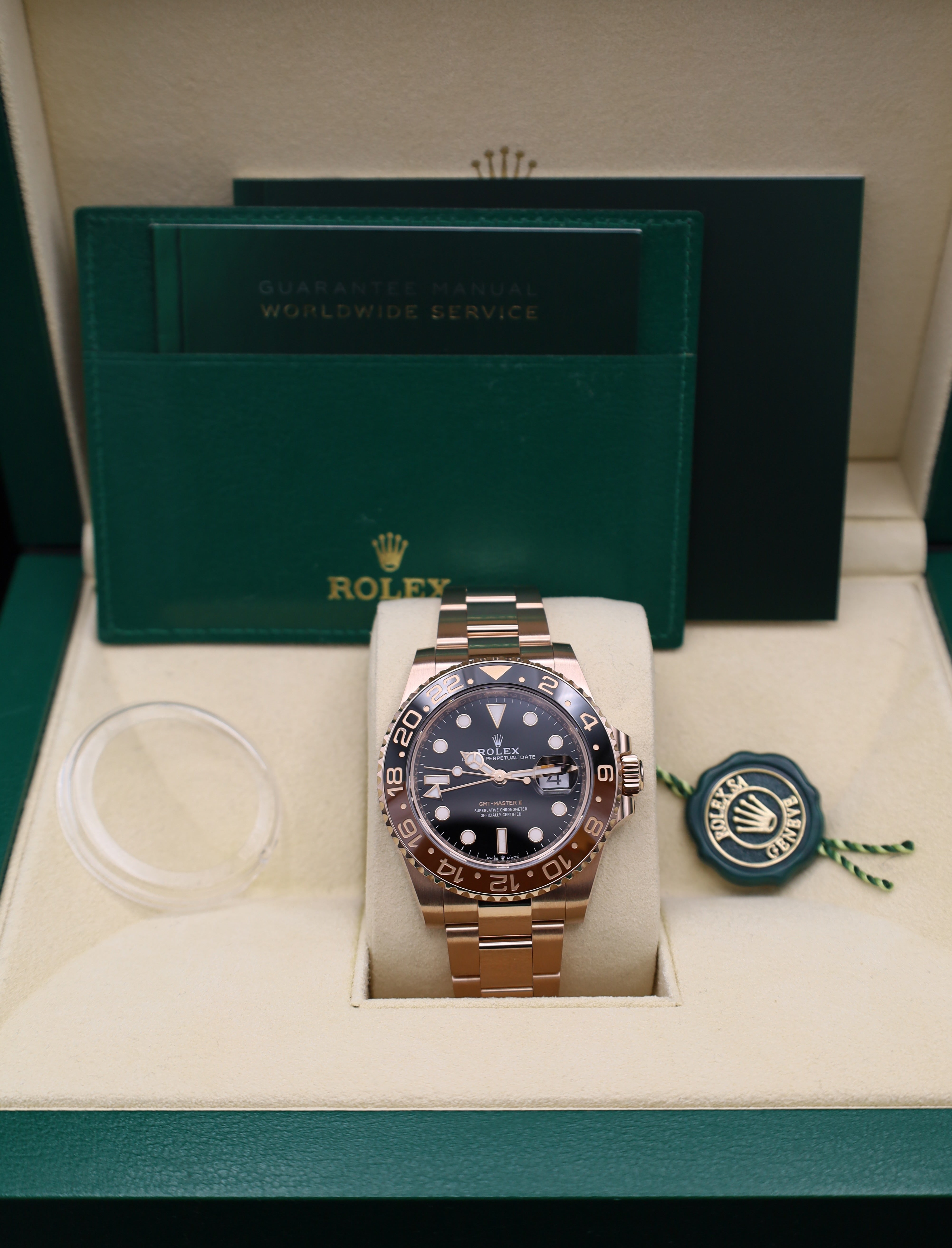 Rolex GMT Master II Rootbeer - Roségold - 126715CHNR - Full Set - 2021