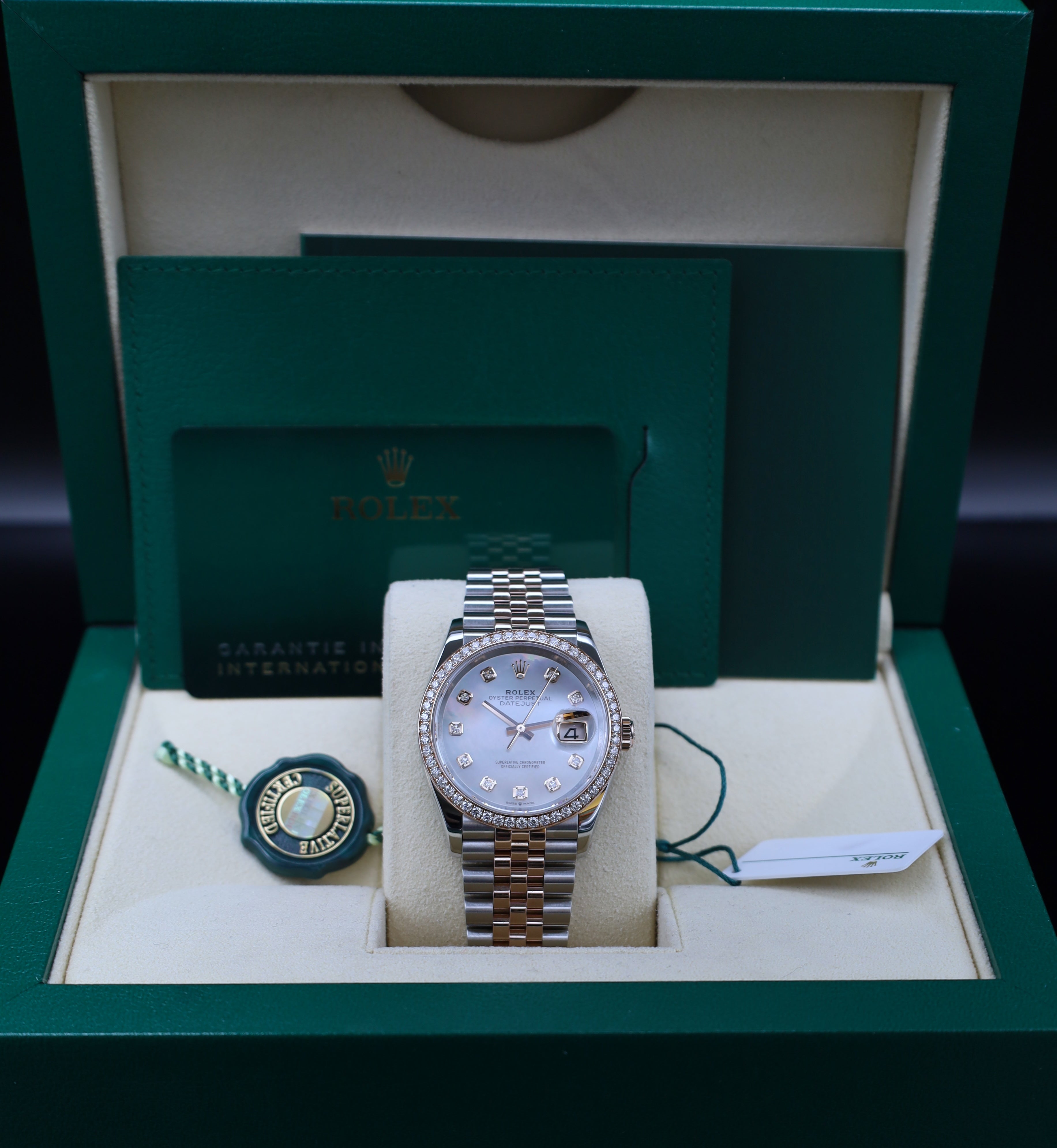 Rolex Datejust 36 Perlmutt Diamant Zifferblatt - 126281RBR - Fullset - Jubileeband