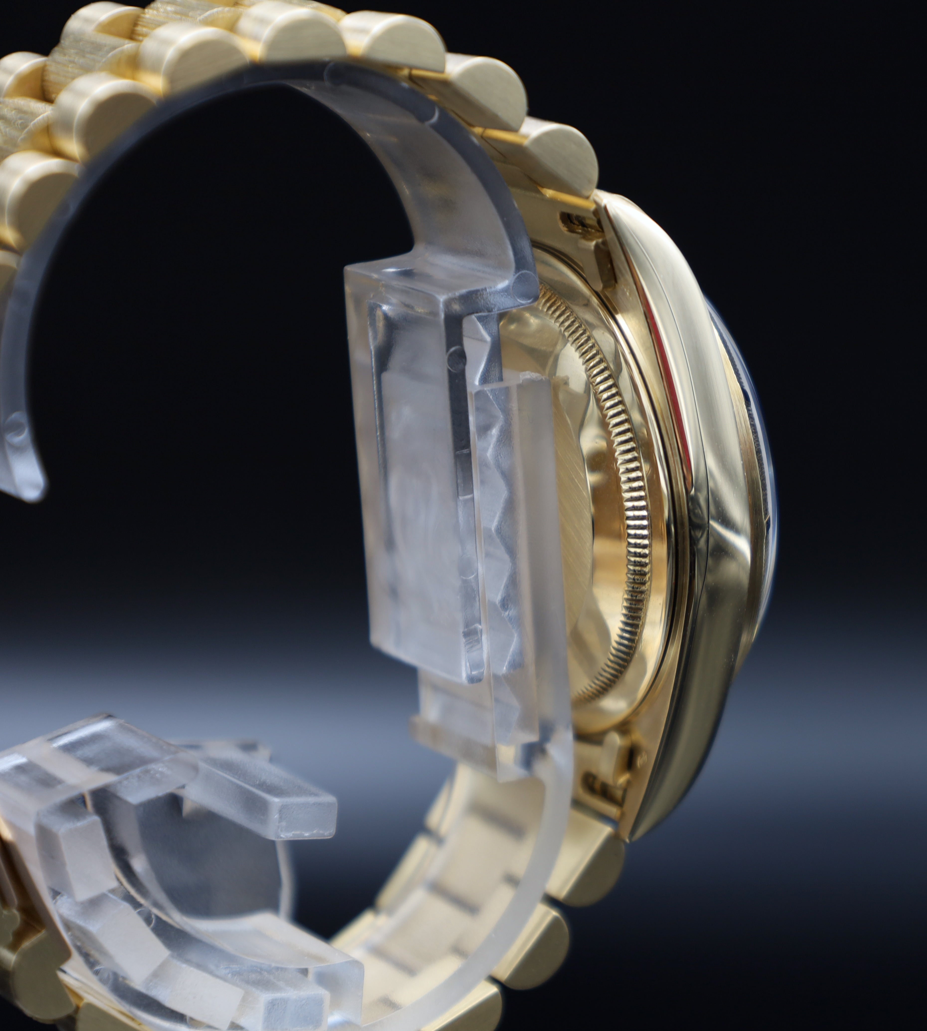 Rolex Day-Date 36 Borke - Blaues Blatt - Neuer Service - 18248