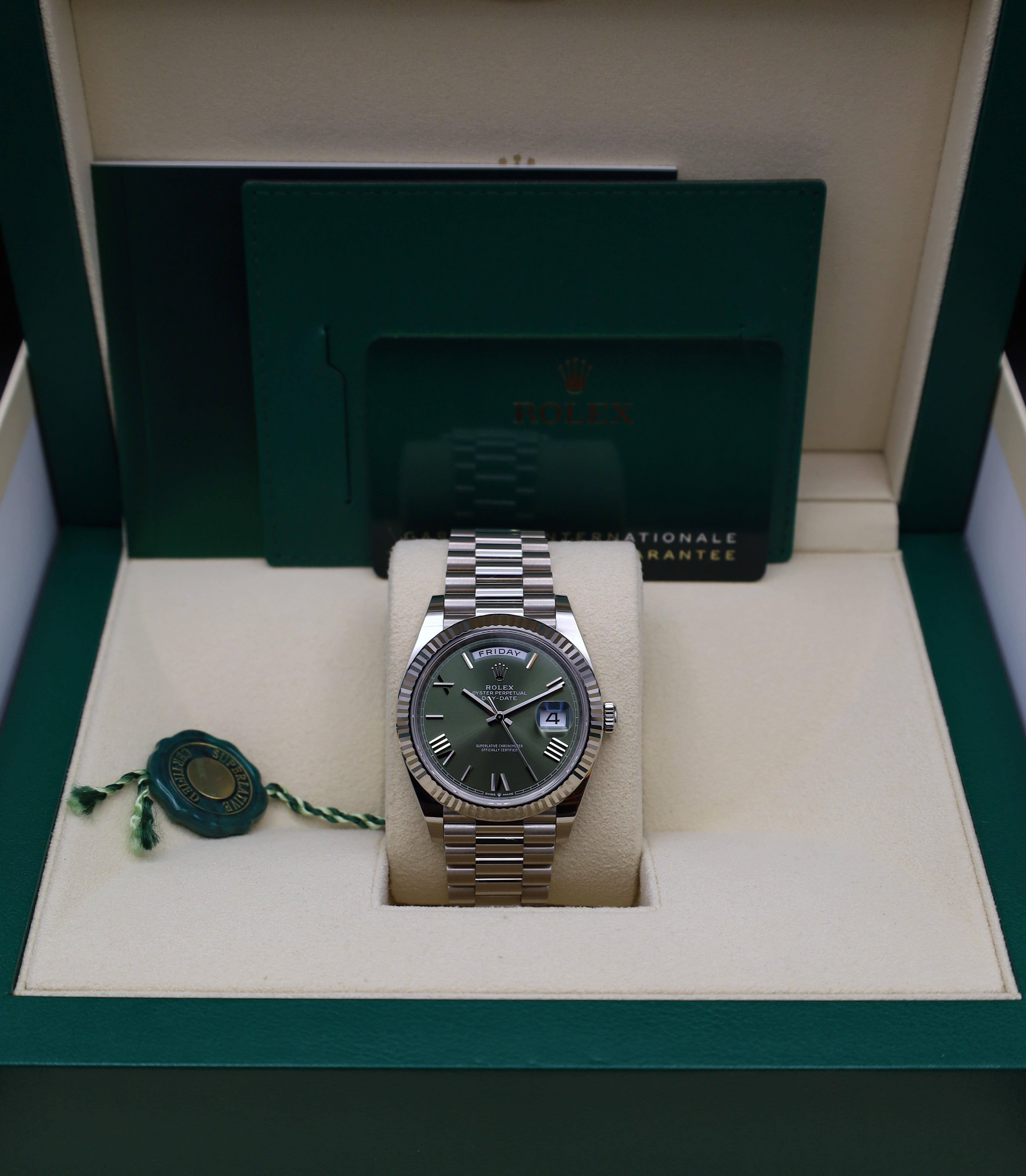 Rolex Day Date Olivé Weßgold - 2024 - Fullset - 228239