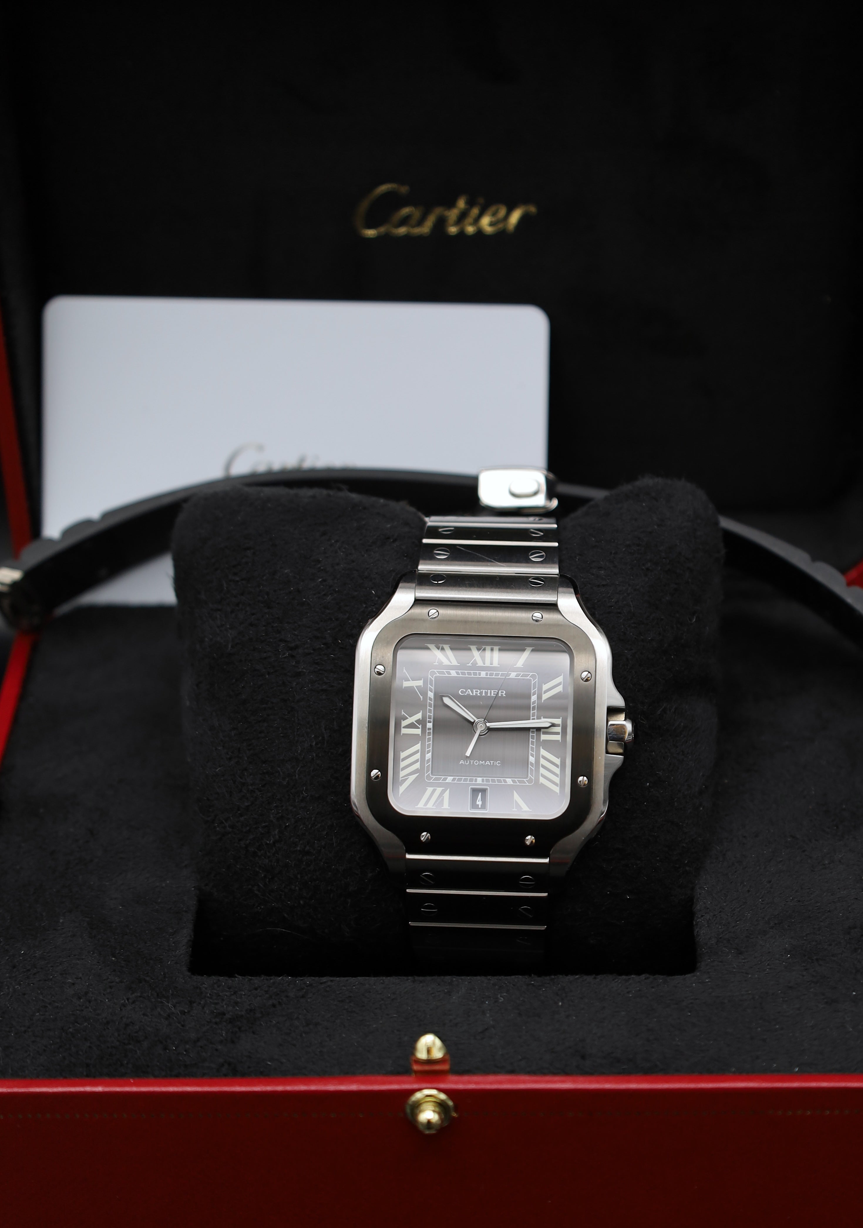 Cartier Santos De Cartier Grau Stahl/Kautschuk - 12/2023 - WSSA0037 -Fullset