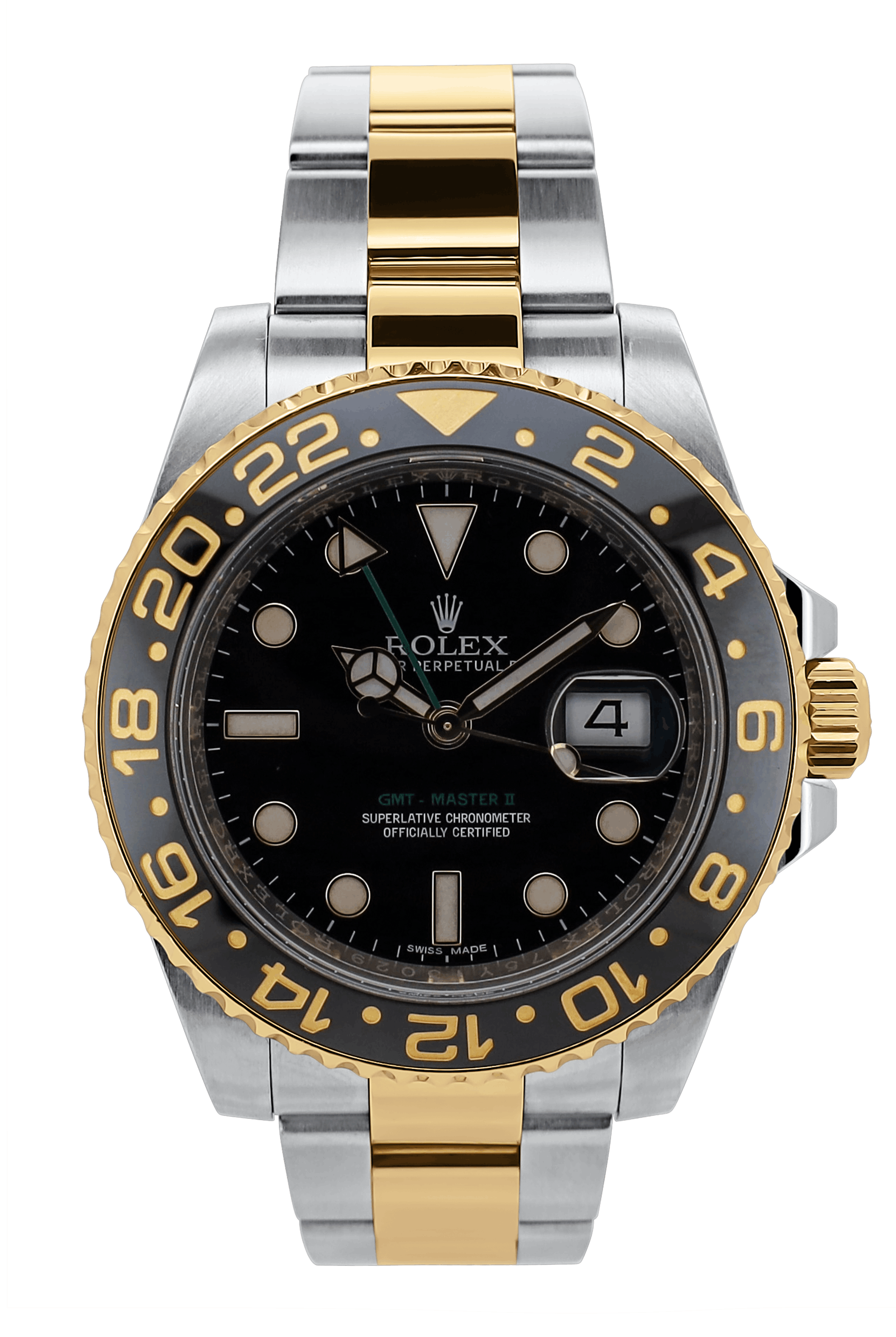 AnzeigeRolex GMT Master II Stahl Gold - 116713LN - LC NL - Full Set