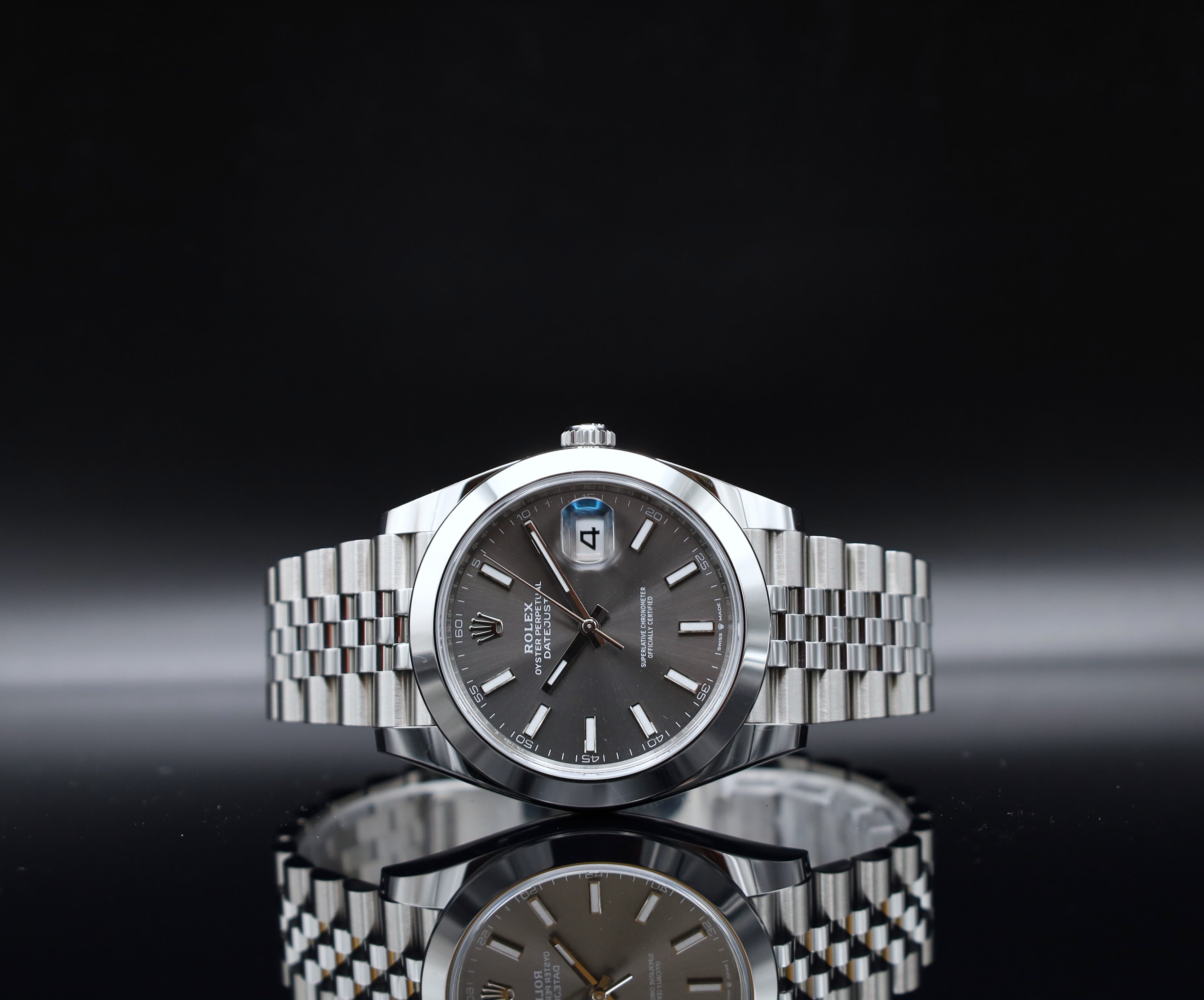 Rolex Datejust 41 Rhodium/ Grau - 2025 - Fullset - Jubileeband - 126300 - LC100