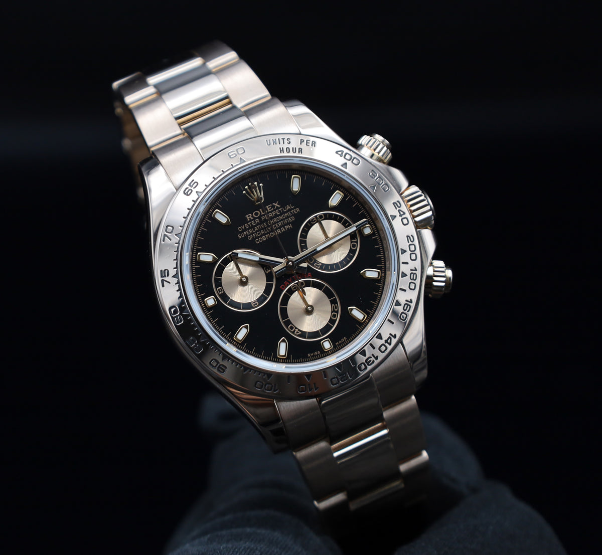 Rolex Daytona Schwarzes Blatt - Roségold - LC Niederlande - 116505 - 2019 - Fullset