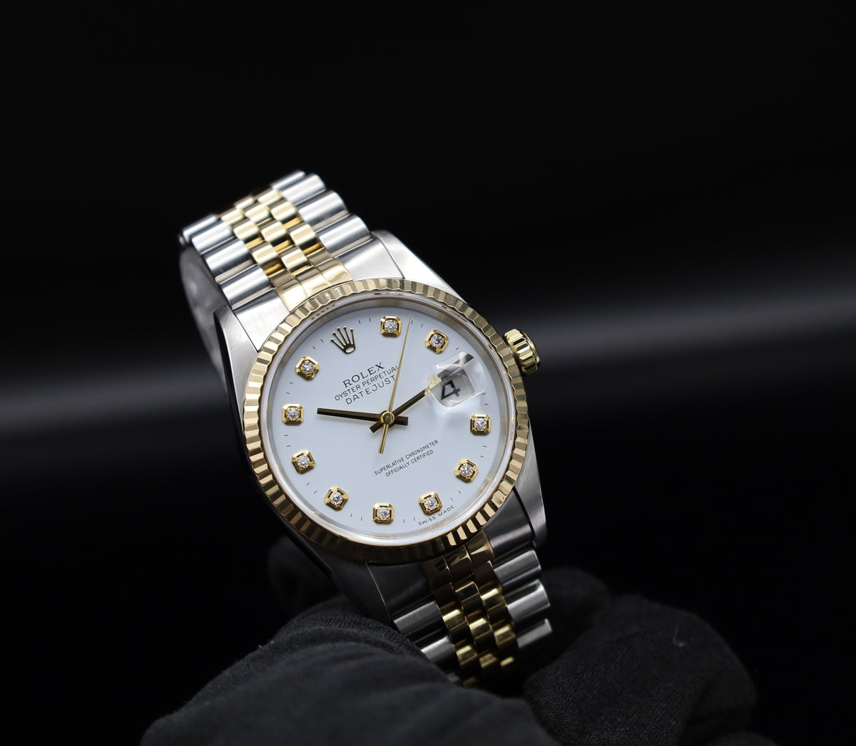 Rolex Datejust 36 Weiß Diamant - LC100 - Stahl/ Gold - Ref: 16233 - Full Set