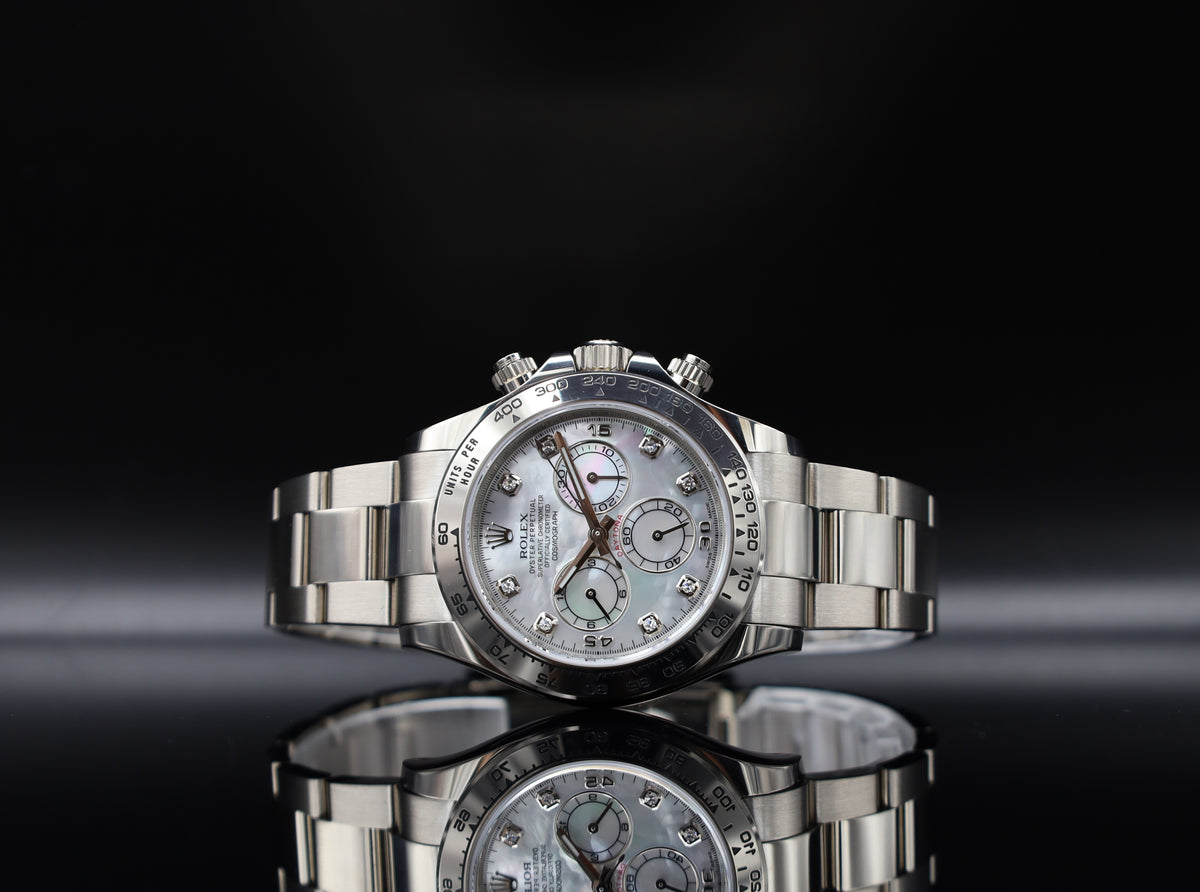 Rolex Daytona Weißgold Perlmutt Zifferblatt - LC100 - MOP - 2021 - Fullset - Oysterband - 116509