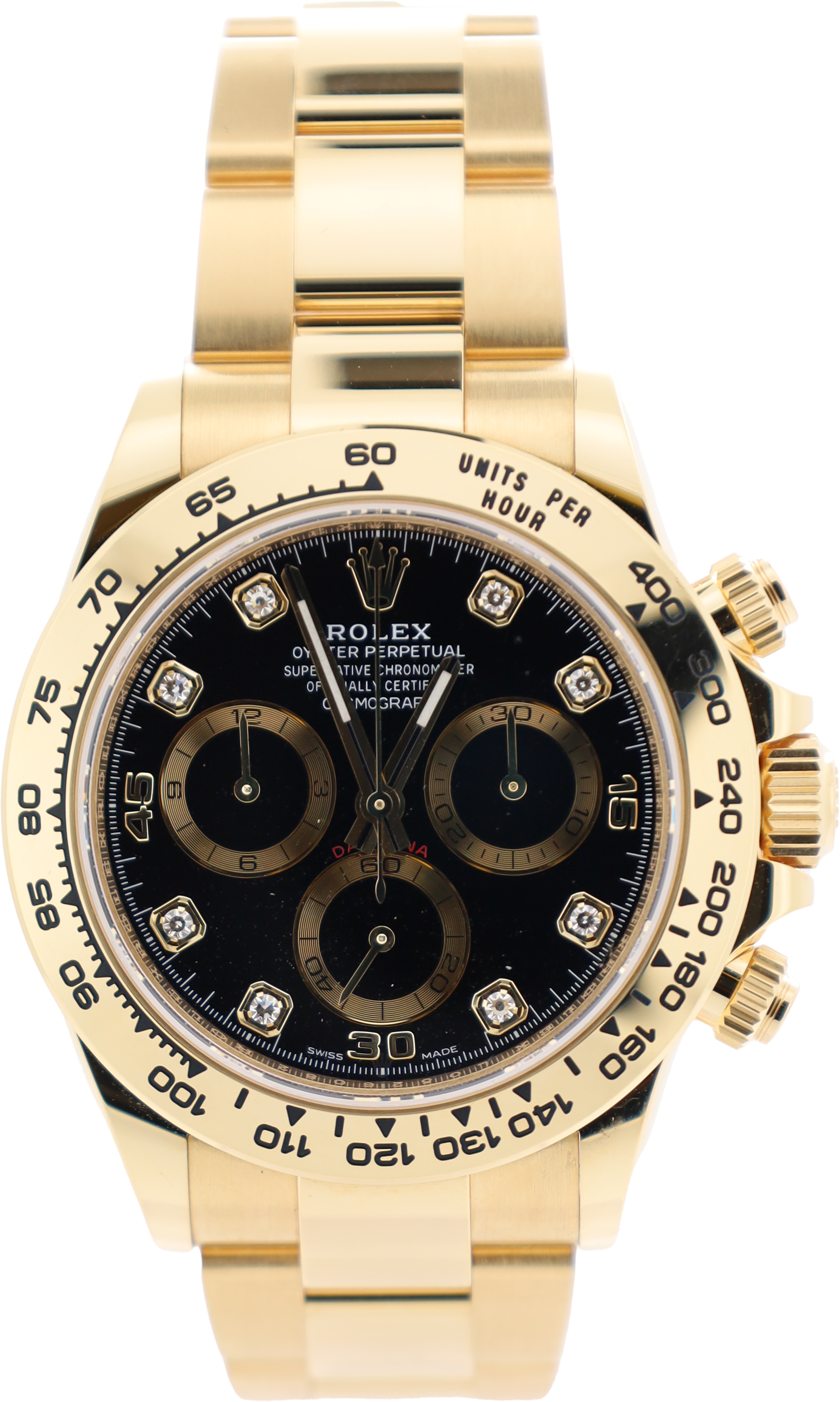 Rolex Daytona Gelbgold Schwarzes Diamant Zifferblatt 2021 - LC100 - 116508
