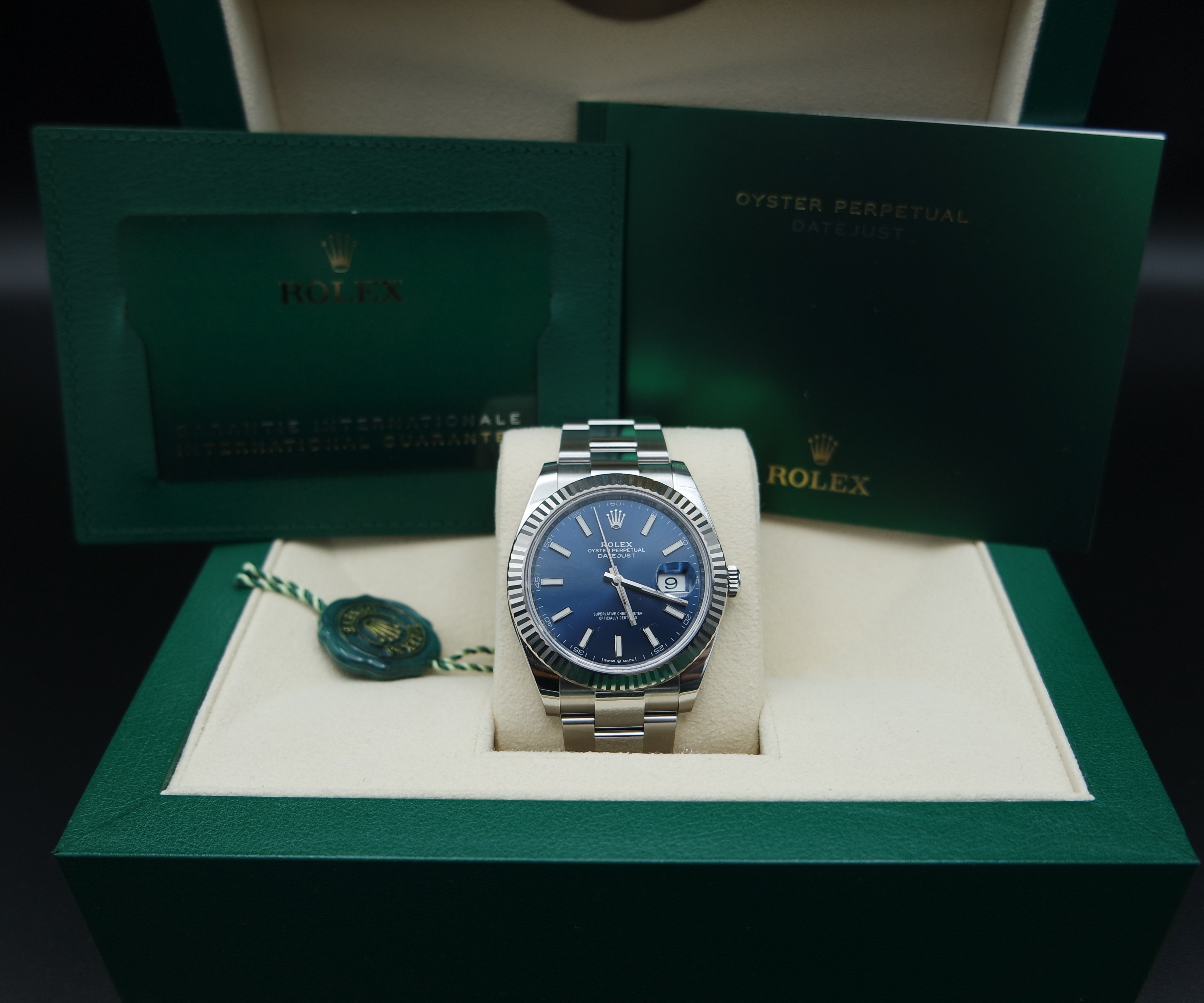 Rolex Datejust 41 Blau - LC100- 10/2023 - Neuwertig - Fullset - Oysterband - 126334