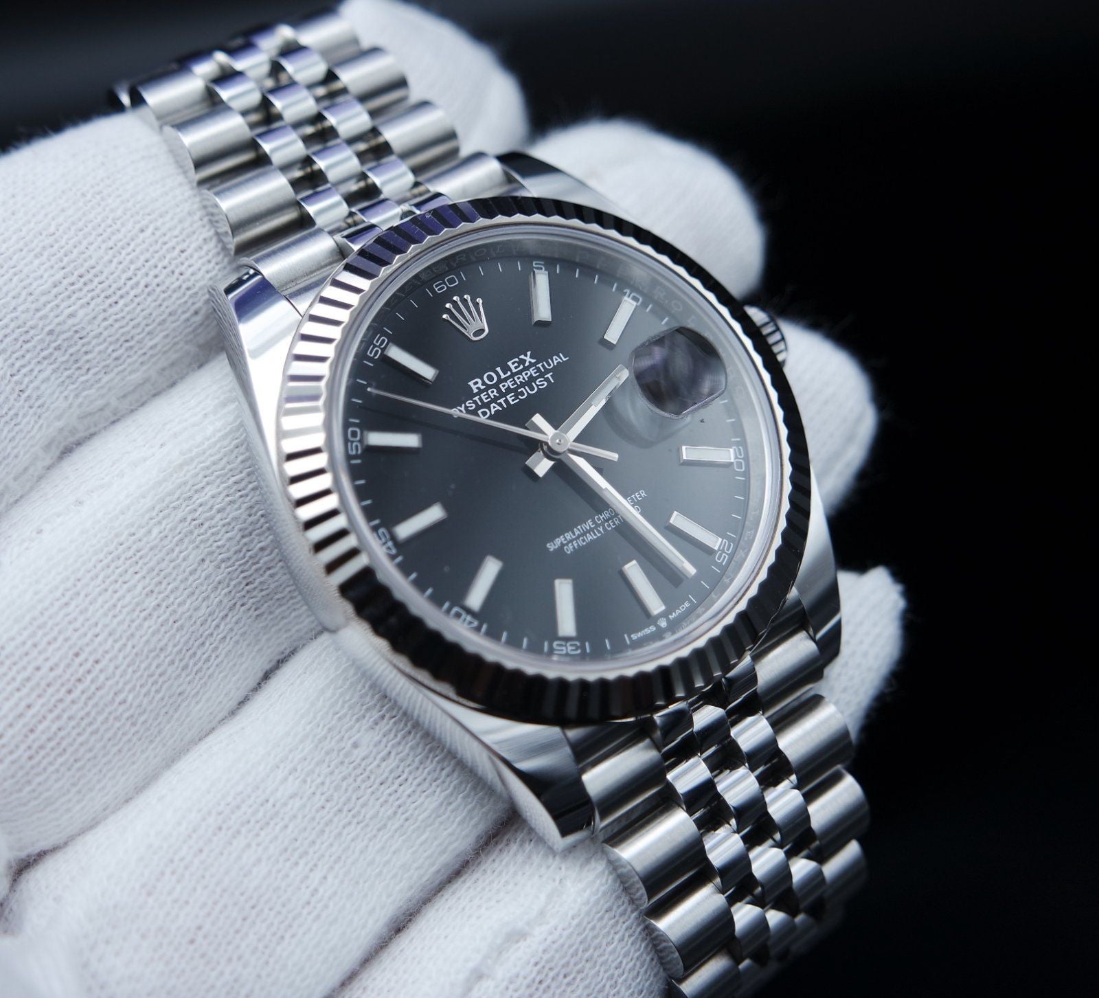 Rolex Datejust 41 Schwarz - 2022 - Jubilee - Fullset - Stahl - 126334