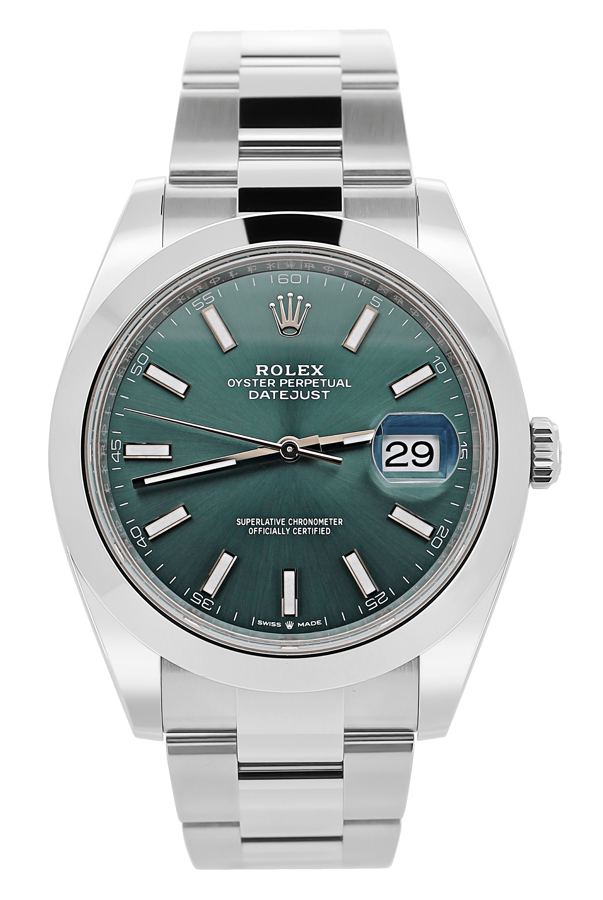 Rolex Datejust 41 Grün - LC100- 04/2025 - Neu - Fullset - Oysterband - 126300