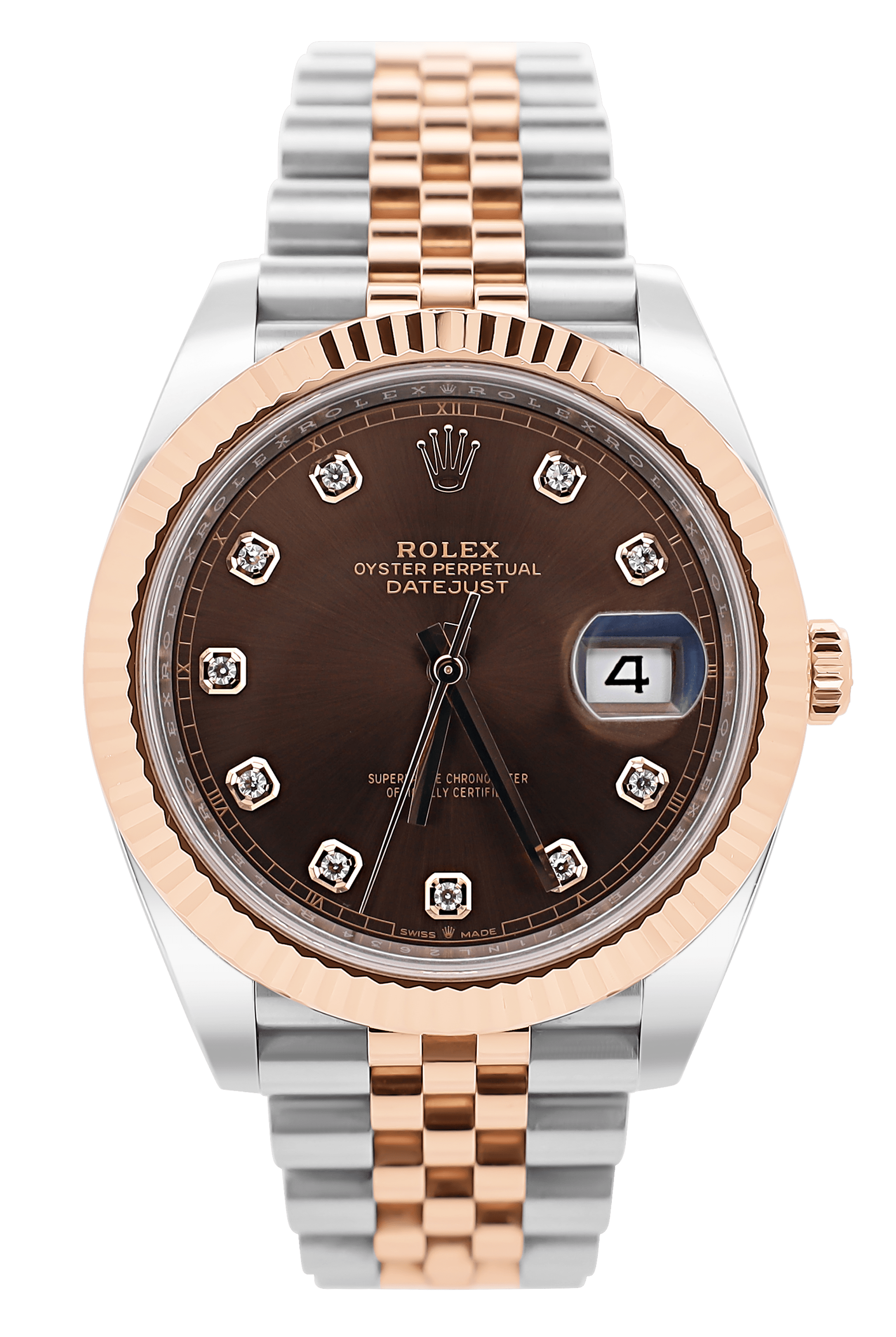 Rolex Datejust 41 Chocolate Diamant - 2023 - LC100 - Stahl/ Roségold - Jubilee - Fullset