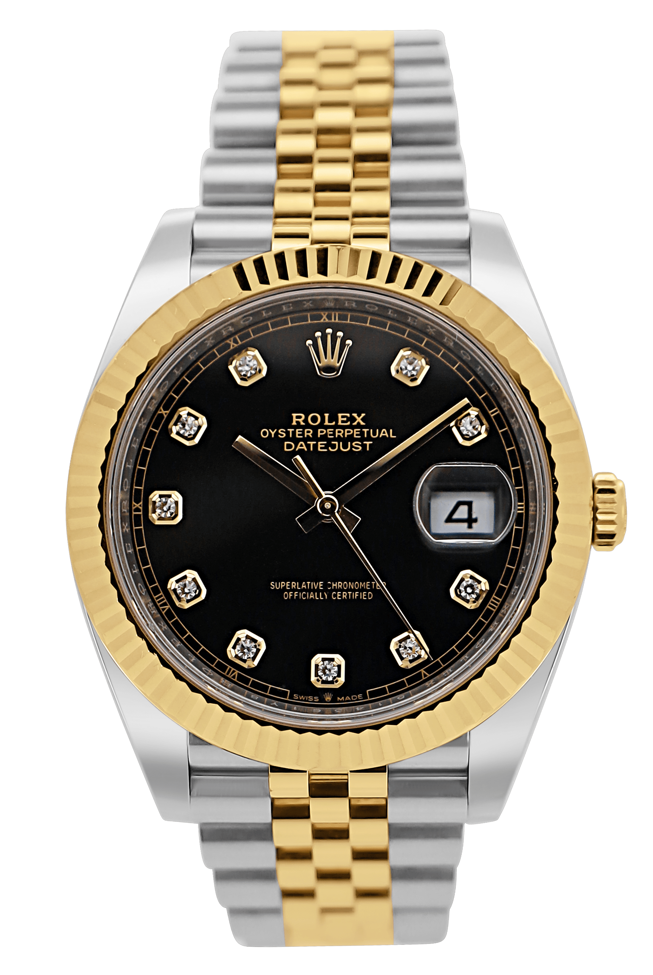 Rolex Datejust 41 Schwarz Diamant - Stahl/Gold - 11/2024 - LC100 - Fullset