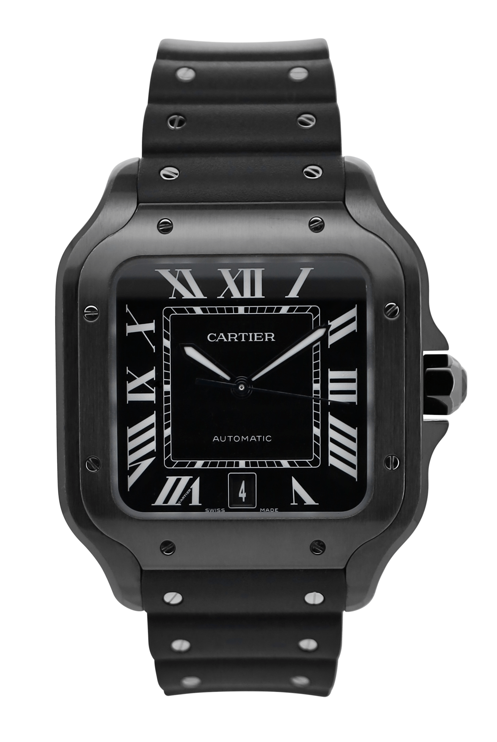 Cartier Santos De Cartier Schwarz Kautschuk 2023 - Deutsche Papiere - WSSA0039 -Fullset
