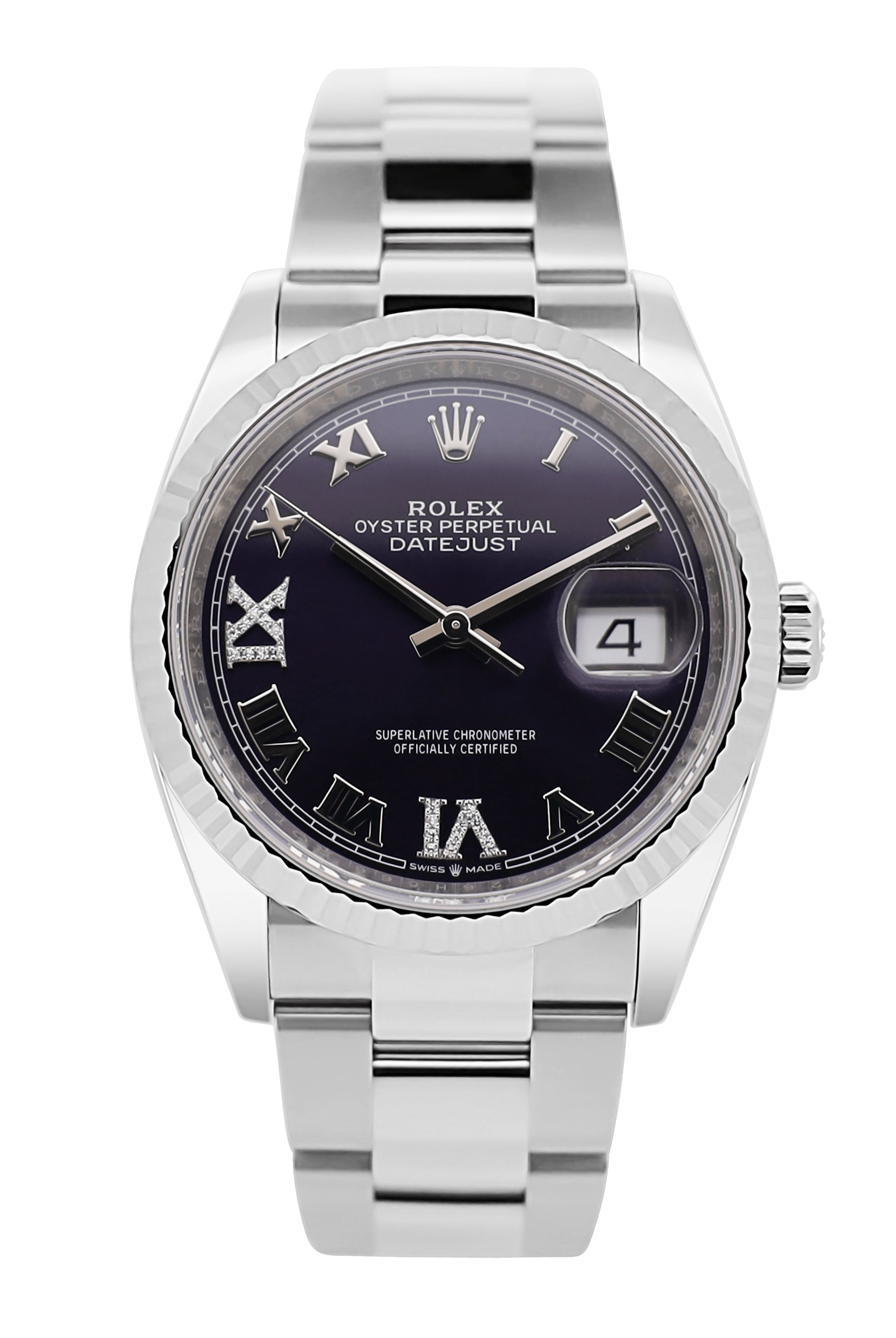 Rolex Datejust 36 - Lila Römisch Diamant-  - Fullset - 2025 - 126234