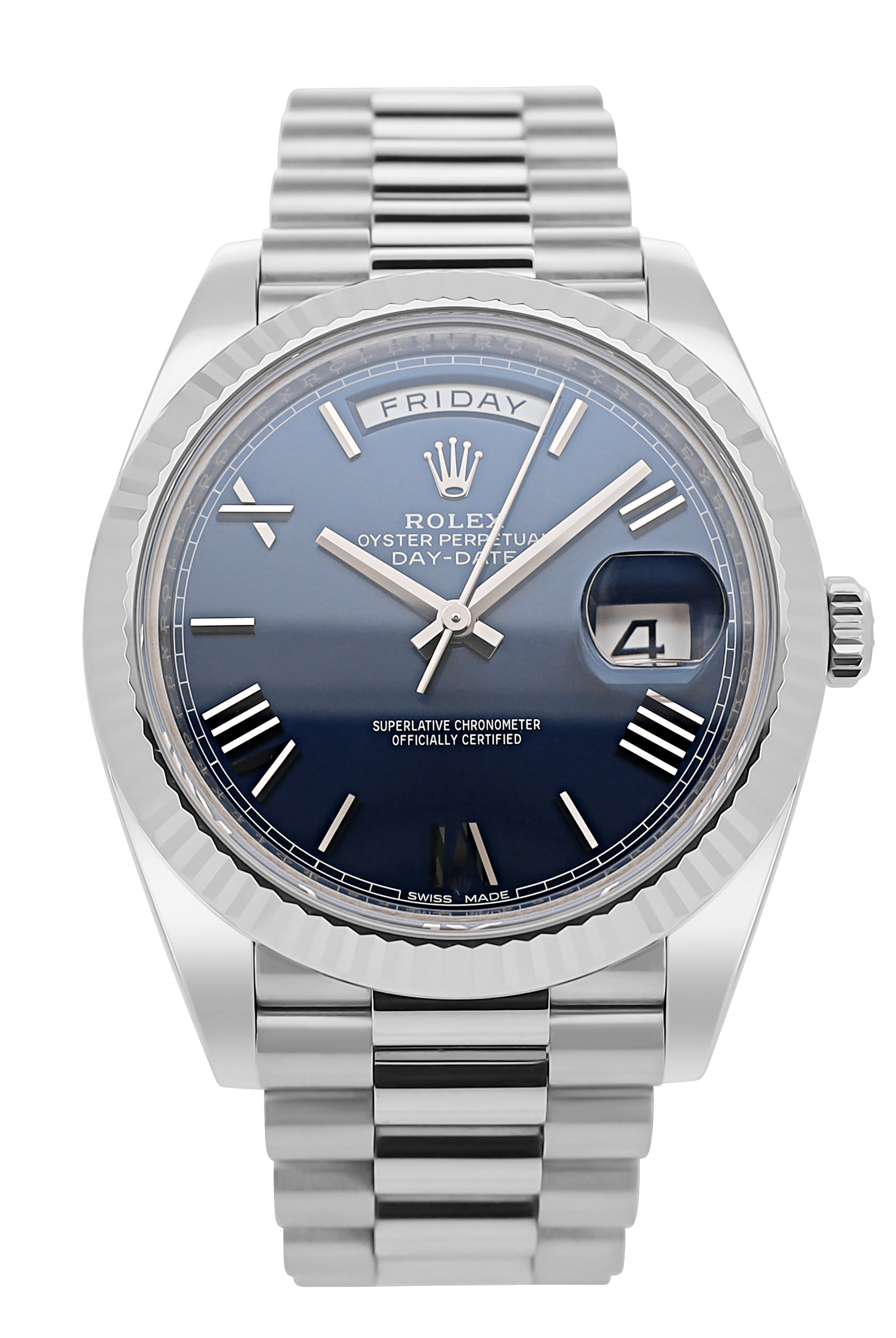 Rolex Day Date Weißgold Blaues Zifferblatt  - LC100 - 2018 - 228239 - Fullset