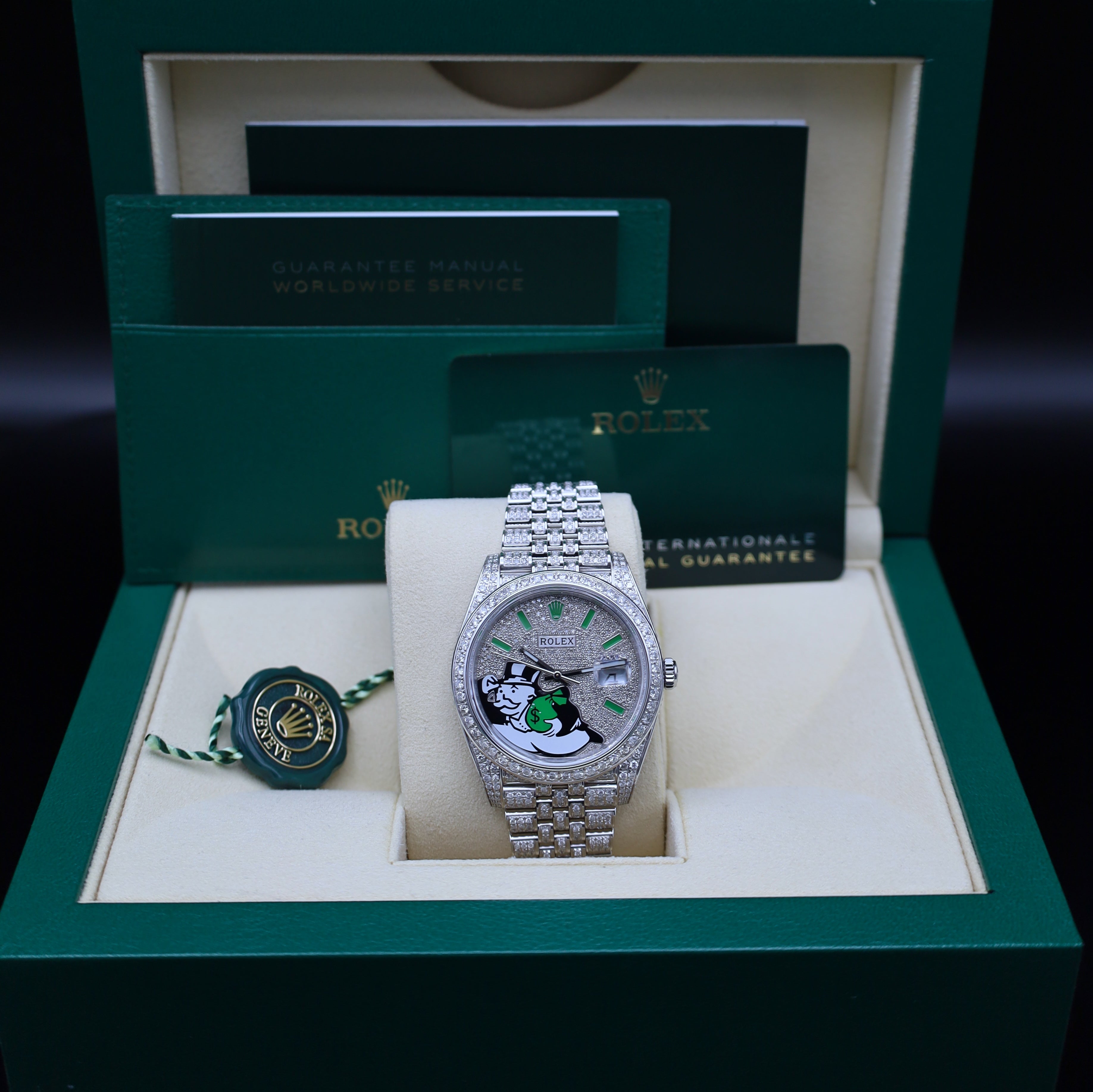 Rolex Datejust 41 Monopoly Iced Out - 2024 - Neuwertig - Fullset - Jubileeband