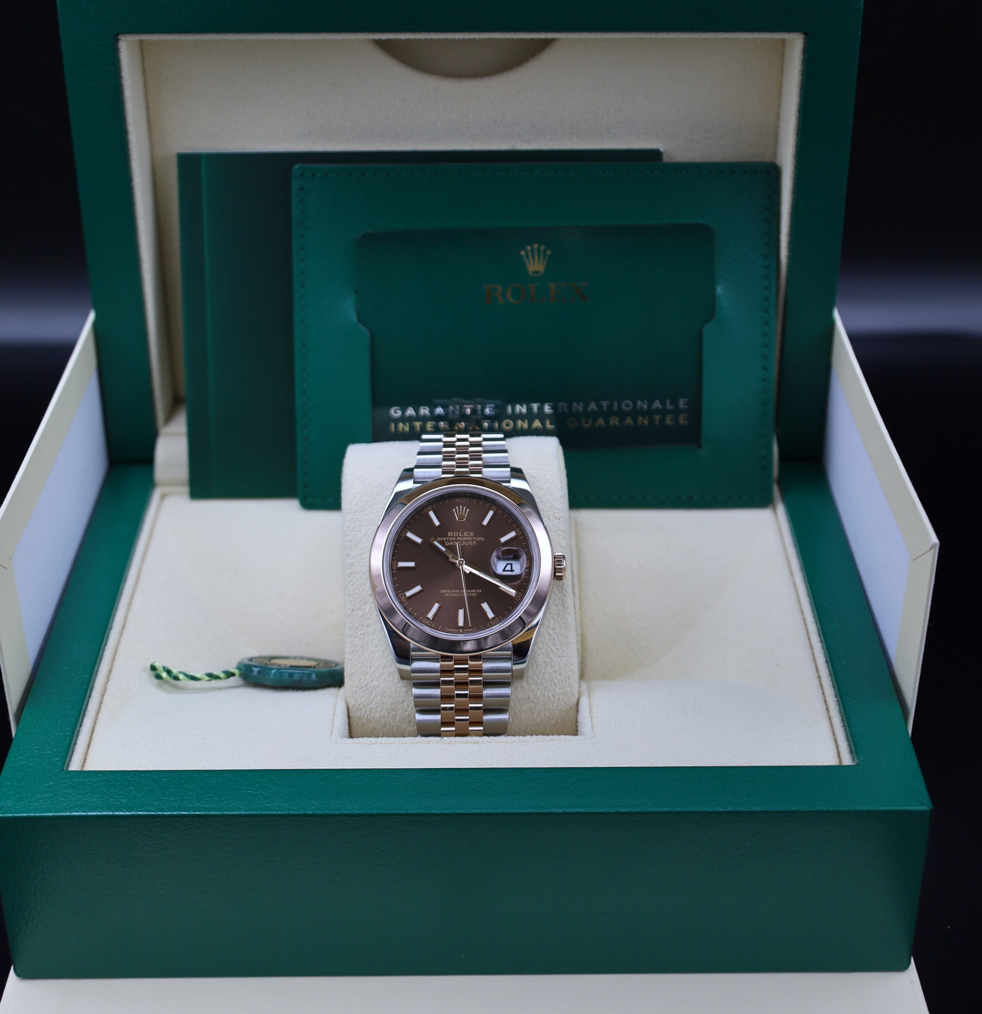 Rolex Datejust 41 Chocolate - Fullset - Jubilee - 126301 - Stahl/Rosé