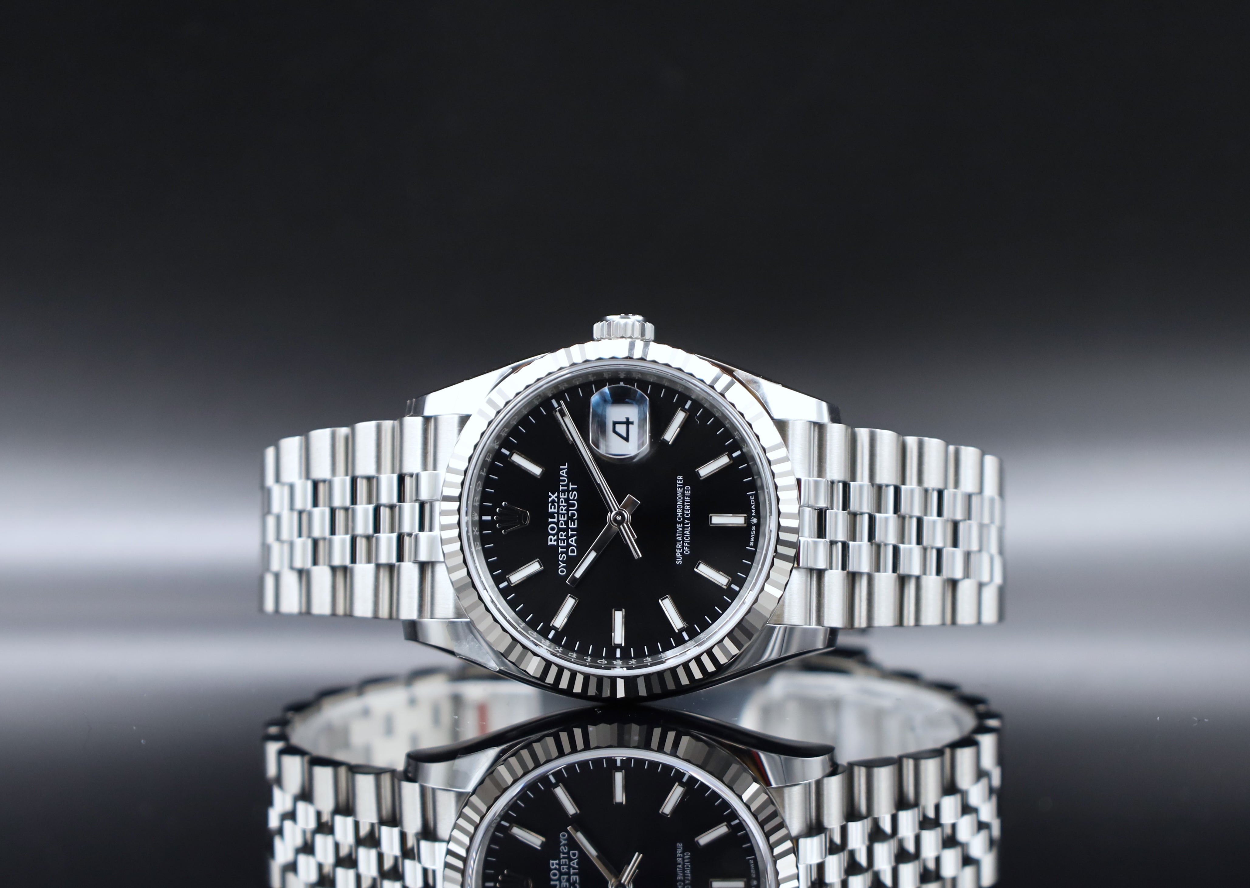 Rolex Datejust 36 Schwarzes Blatt Jubilee - 12/2025 - LC100 - Fullset - Neu