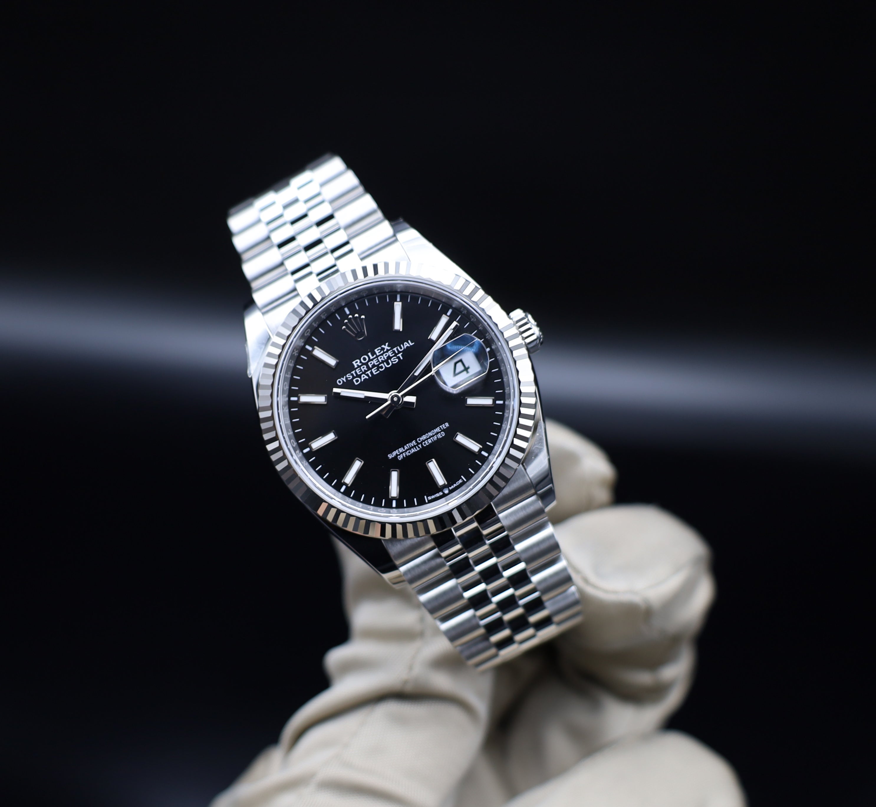 Rolex Datejust 36 Schwarzes Blatt Jubilee - 12/2025 - LC100 - Fullset - Neu