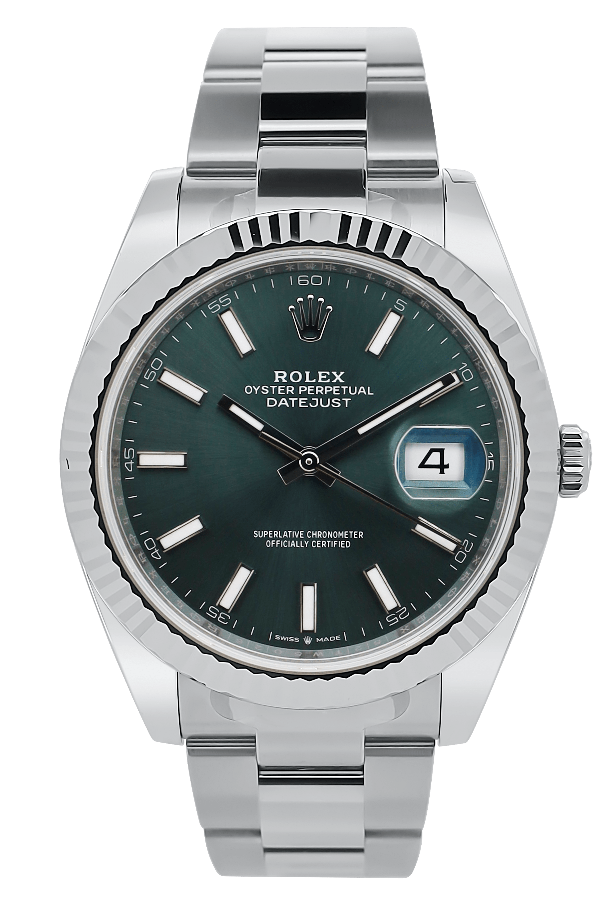 Rolex Datejust 41 Grün - 12/2025 - LC100 - Oysterband - Fullset - Stahl - 126334