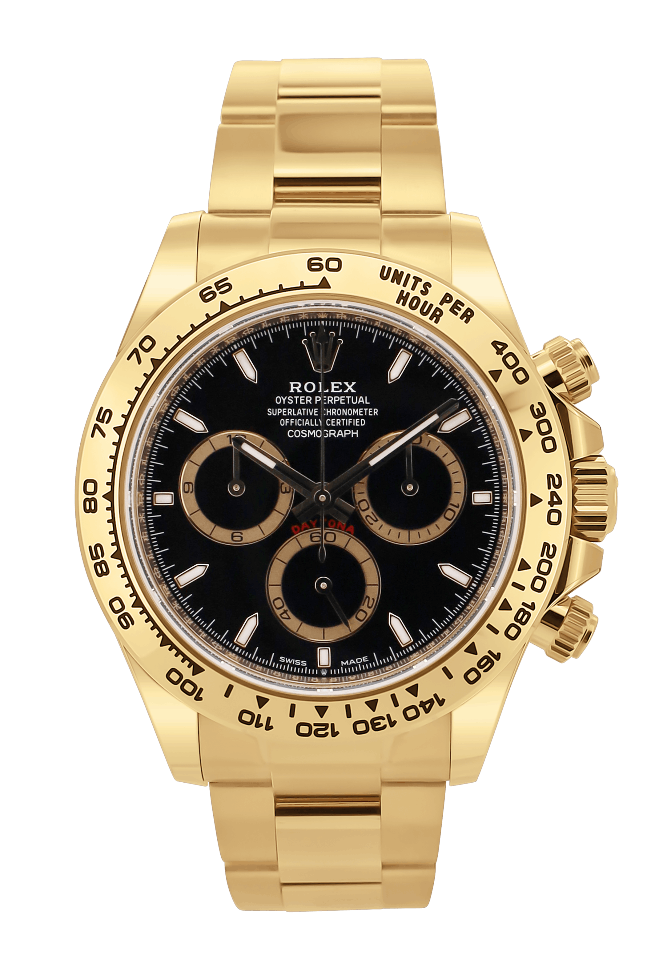 Rolex Daytona Schwarzes Blatt - Gelbgold - Neu und Teilverklebt - 126508 - 2023 - Fullset