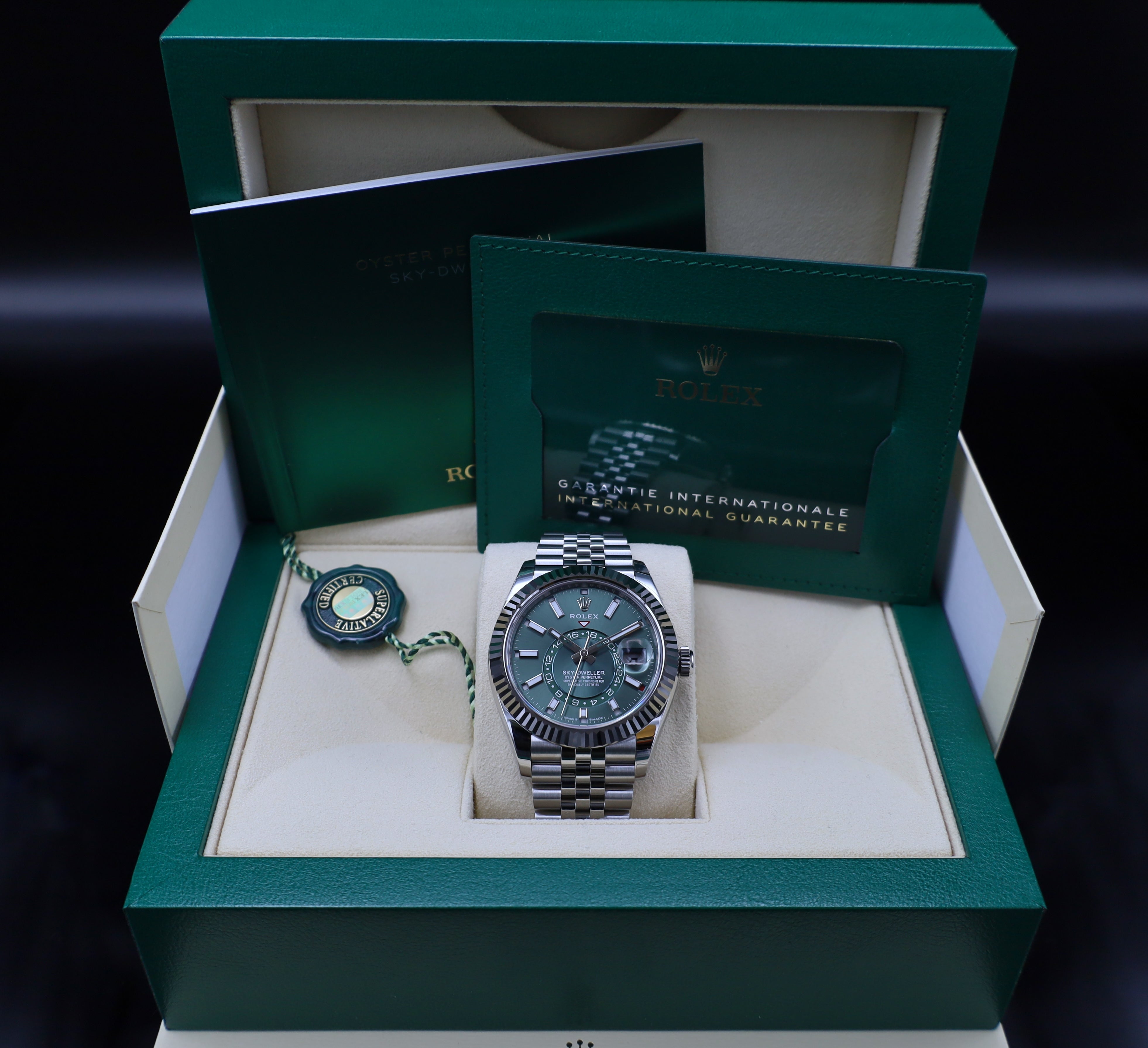 Rolex Sky-Dweller Grün Jubilee - Neu und Verklebt - 336934 - 2023 - Fullset