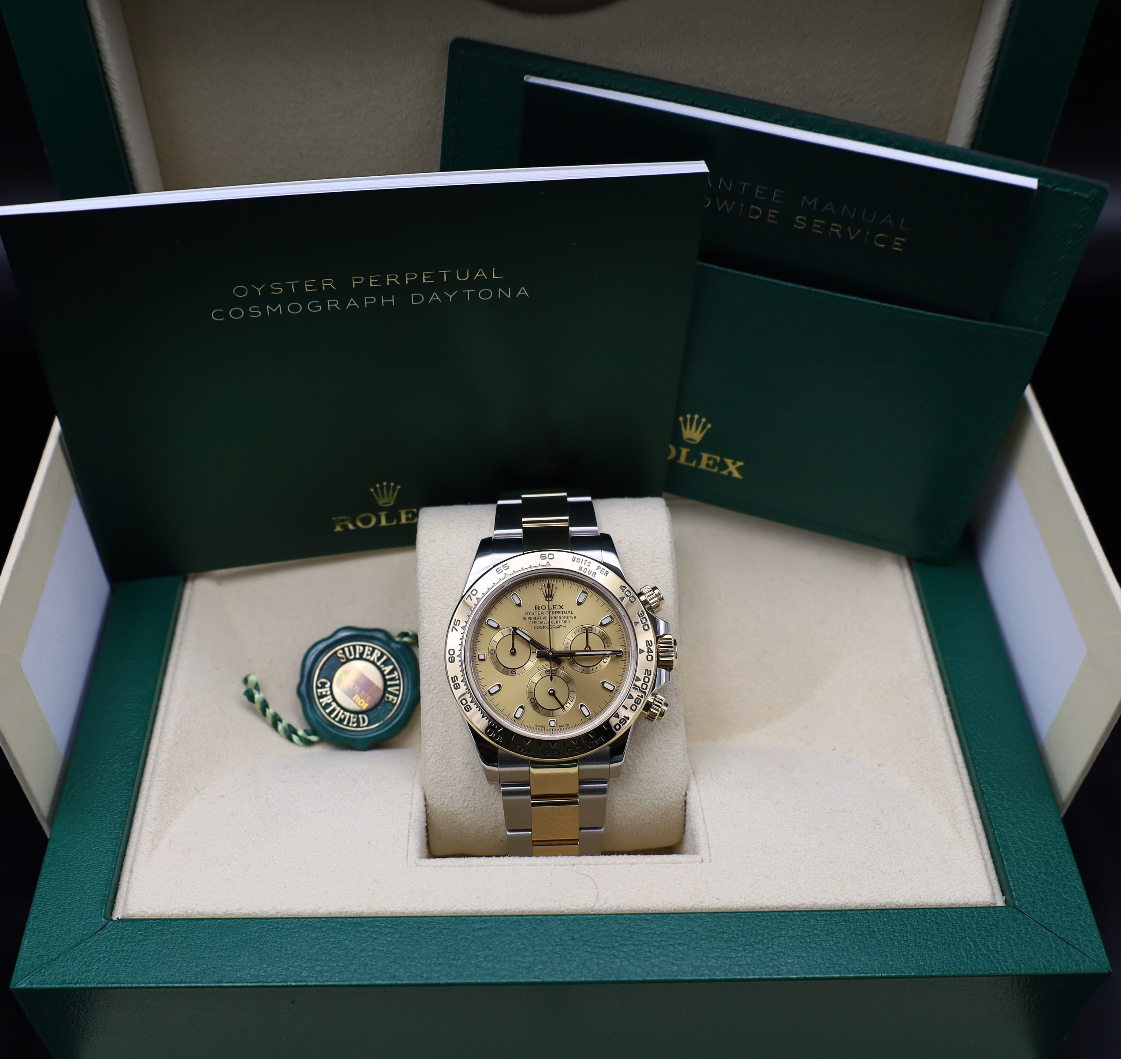 Rolex Daytona Stahl/Gold Champagner Zifferblatt - 2022 - 116503 - Fullset