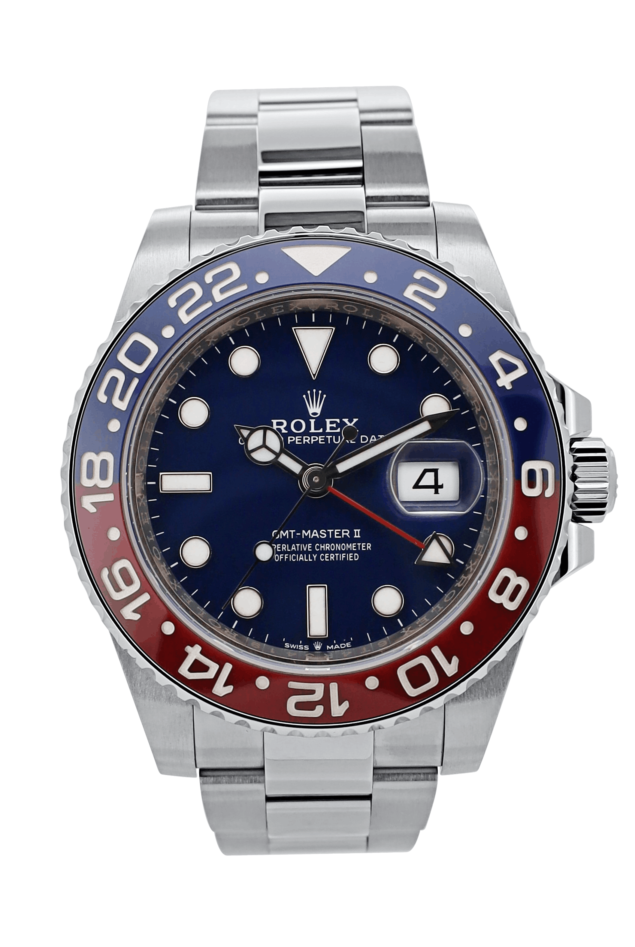 Rolex GMT Master II "Pepsi" - 2019 - Weißgold - Fullset - Oysterband - 126719BLRO
