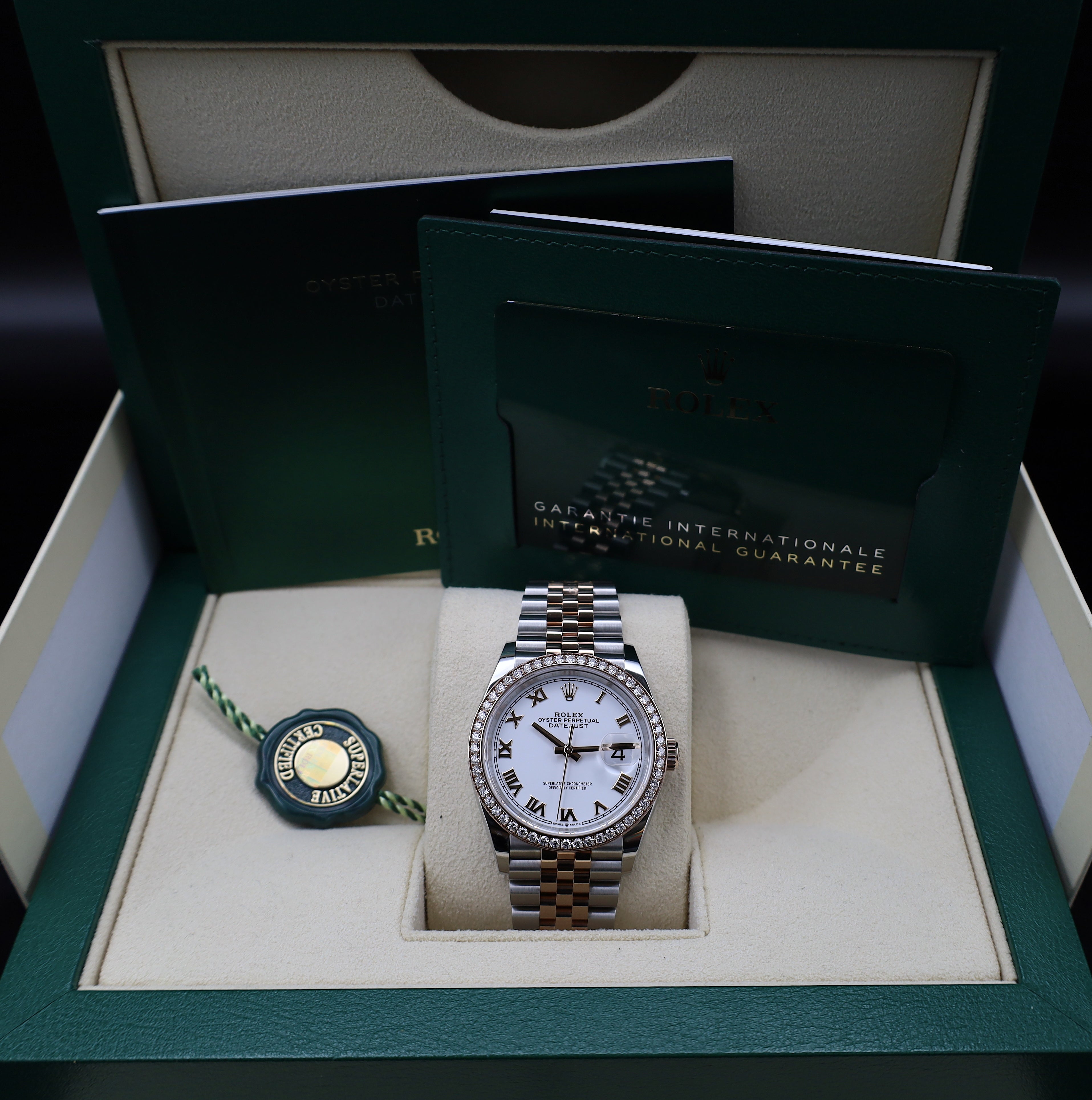 Rolex Datejust 36 Weiß Römisches Zifferblatt - 126281RBR - Fullset - Jubileeband