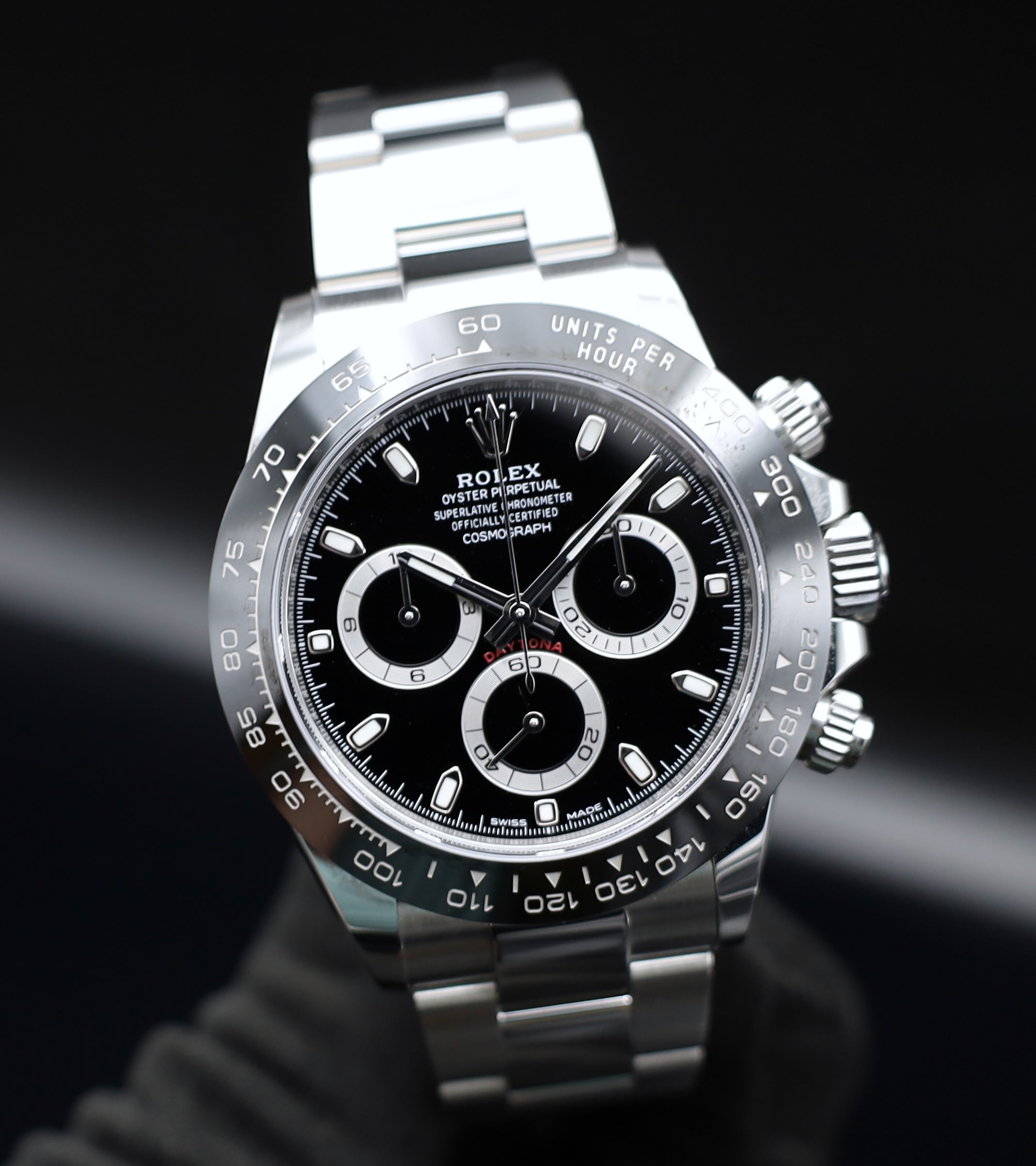 Rolex Daytona schwarzes Blatt - LC100 - 2020 - Stahl - Fullset - Oysterband - 116500LN
