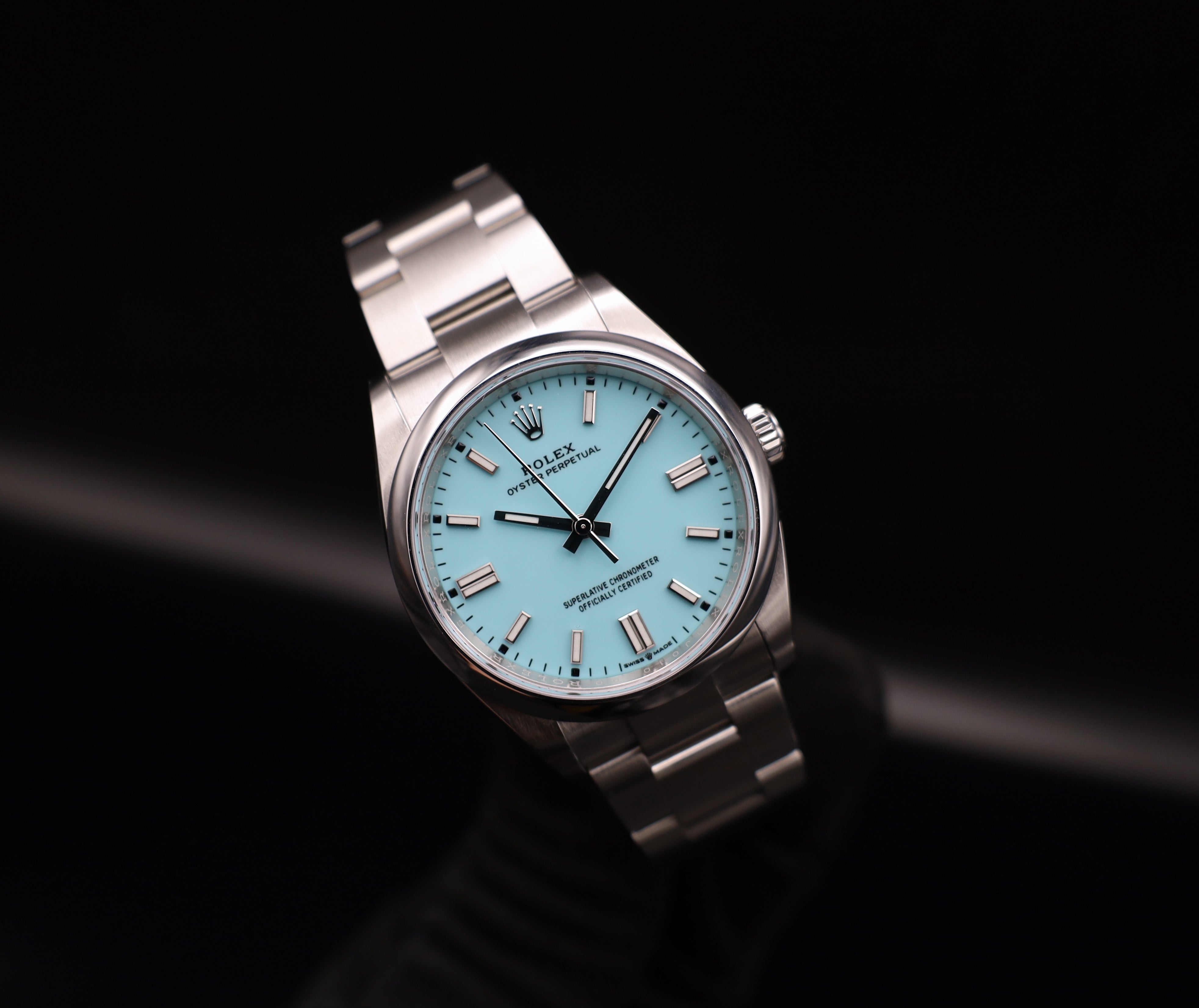 Rolex Oyster Perpetual 36 "Tiffany" - LC100 - Neuwertig - 2022 - Fullset - 126000